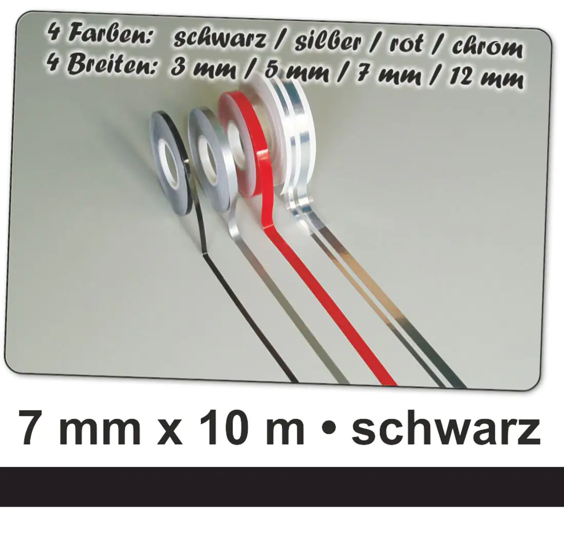 Hermann Schütz Auto Zierstreifen Deco-Stripe schwarz 7mm x 10m