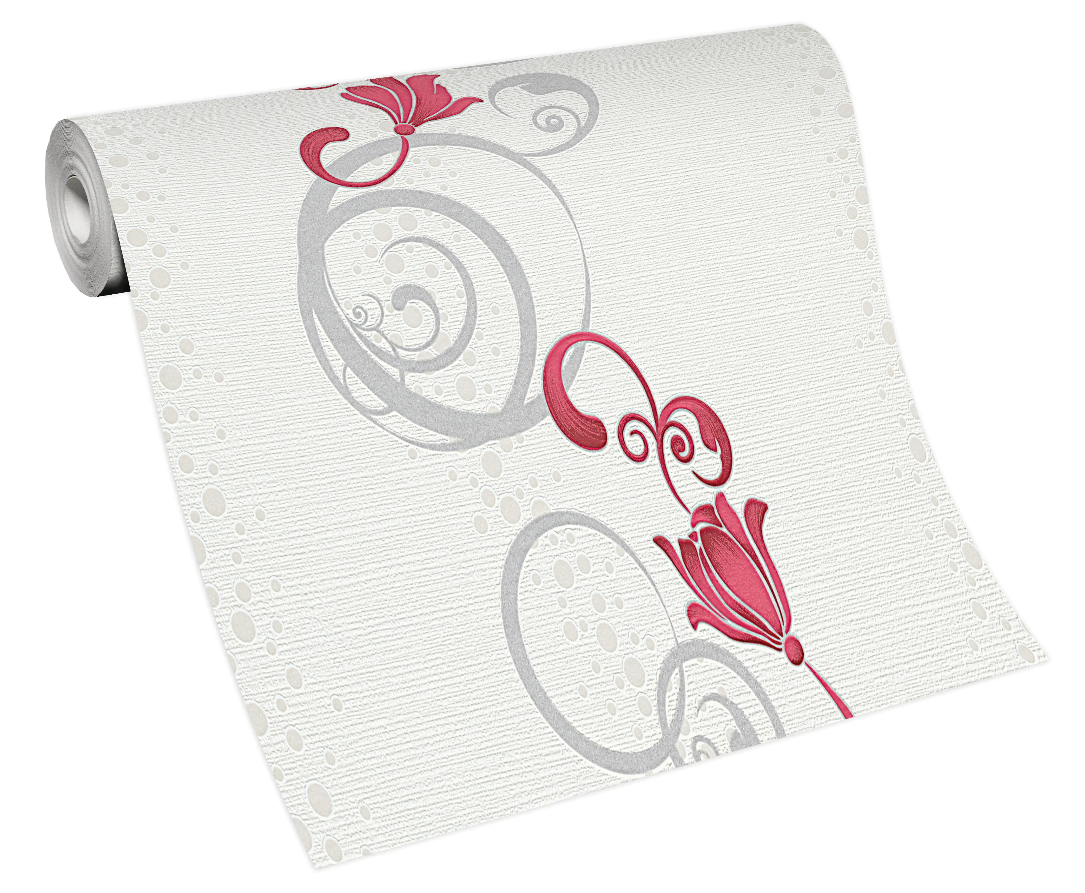 4000278328727_1 Erismann Vliestapete 13287-20 Floral weiß rot 10,05 x 0,53 m