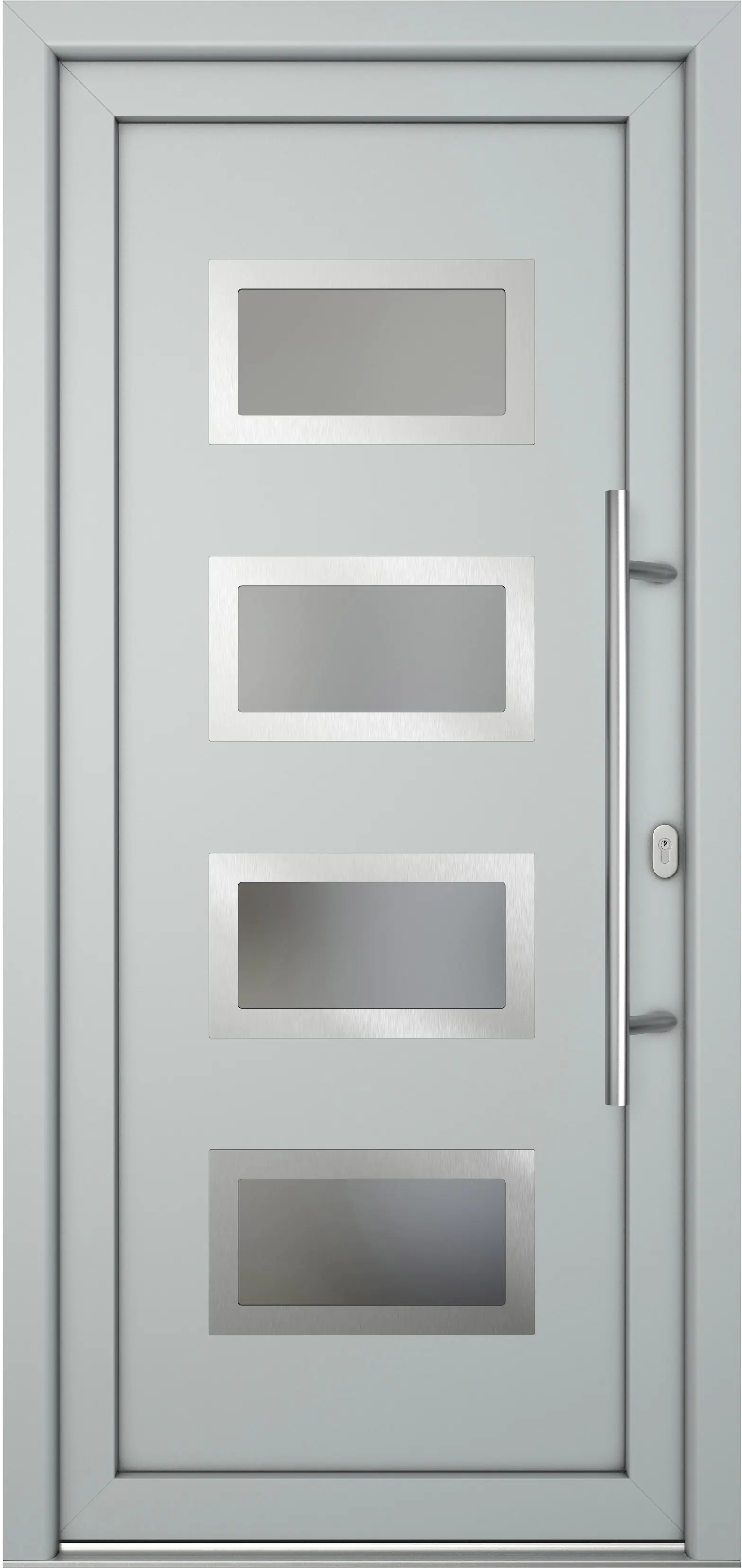 Meeth Haustür Signum Pro PVC Modell 92 88 x 200 cm DIN Rechts weiß/lichtgrau Meeth Haustür Signum Pro PVC Modell 92 88 x 200 cm DIN Rechts weiß/lichtgrau