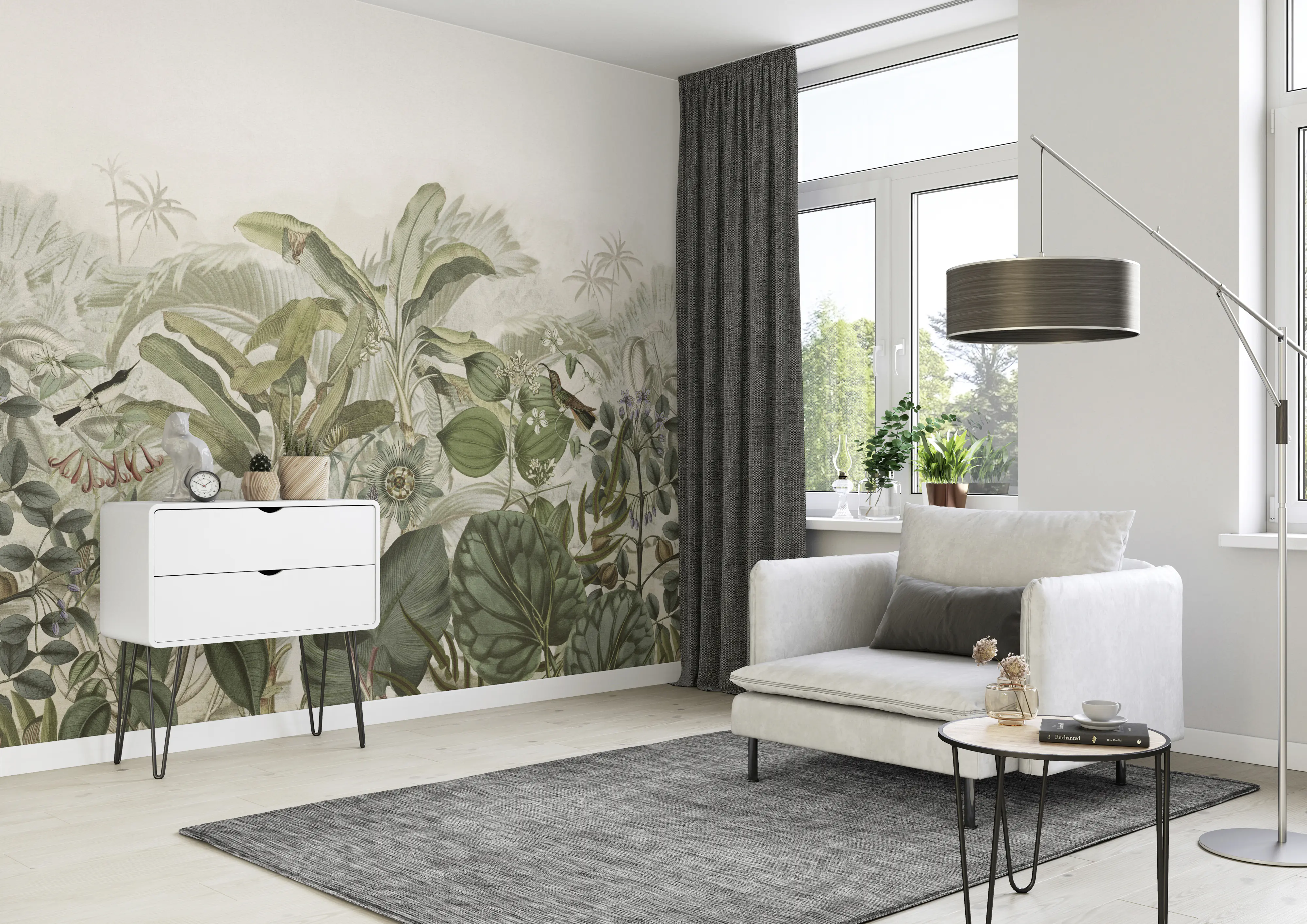 Rasch Vlies Fototapete 543681 Grün-Hellgrün Muster & Motive 3 m x 3,18 m