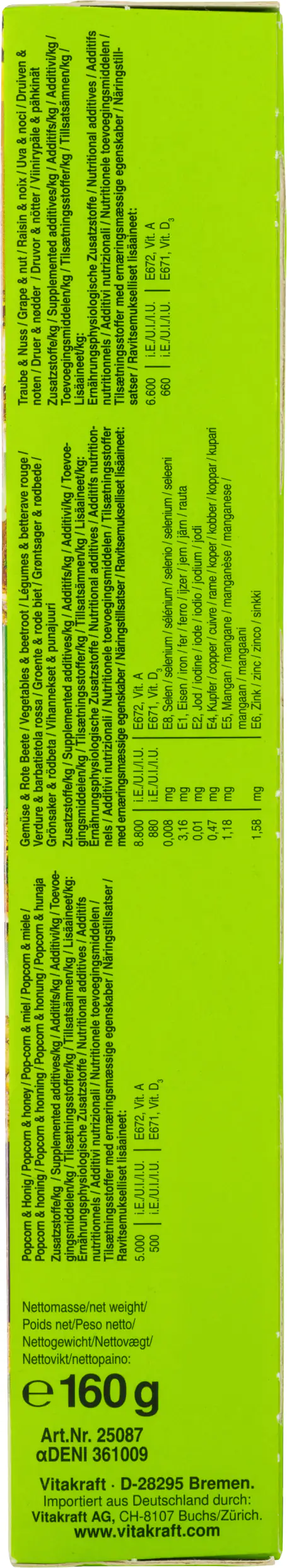 Vitakraft Kräcker® Trio Popcorn Gemüse Nuss 3 Stück / 160 g