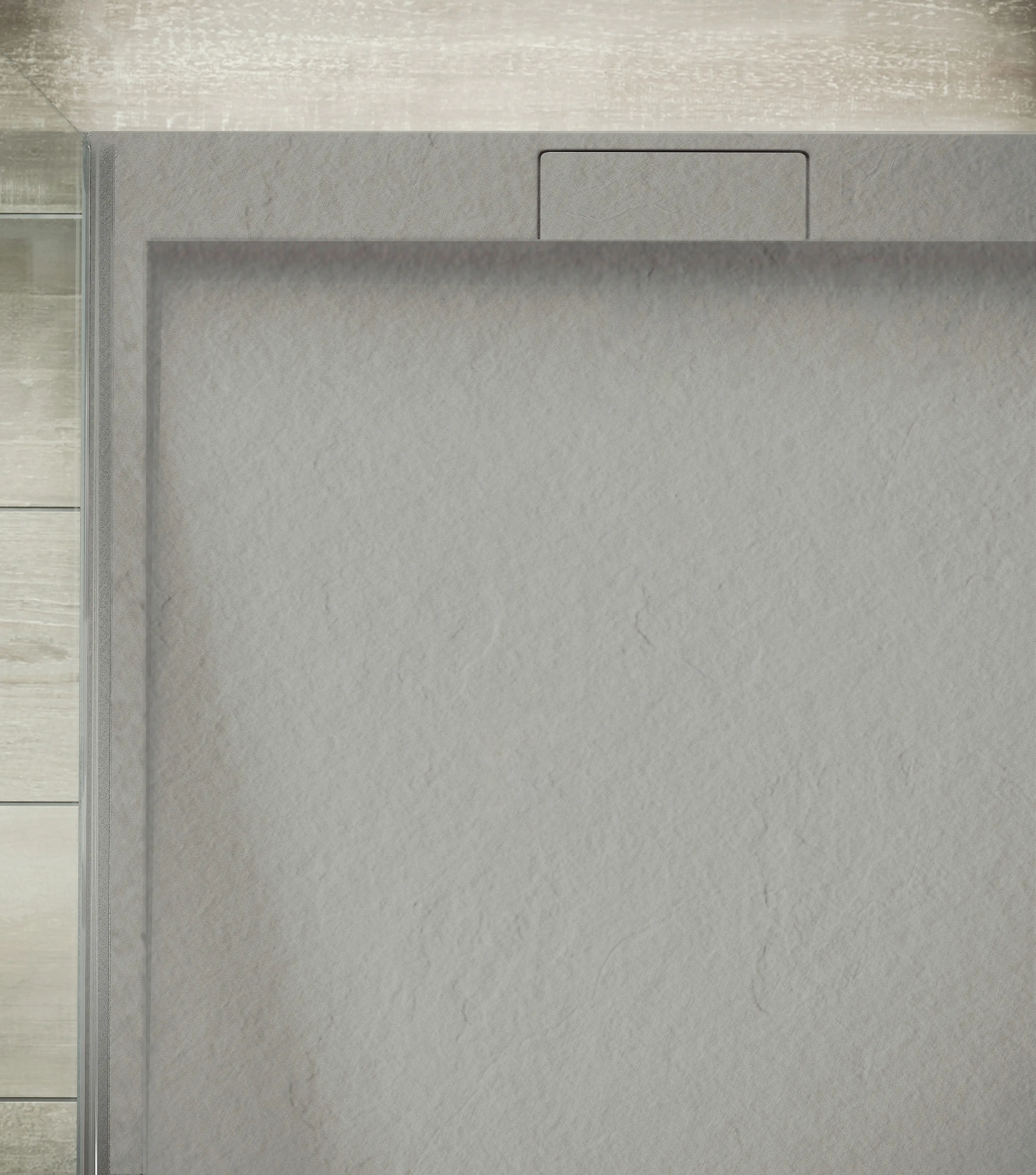 Mineralgussduschwanne Zona 140 x 80 cm, zementgrau, ohne Ablaufgarnitur, ohne Füsse