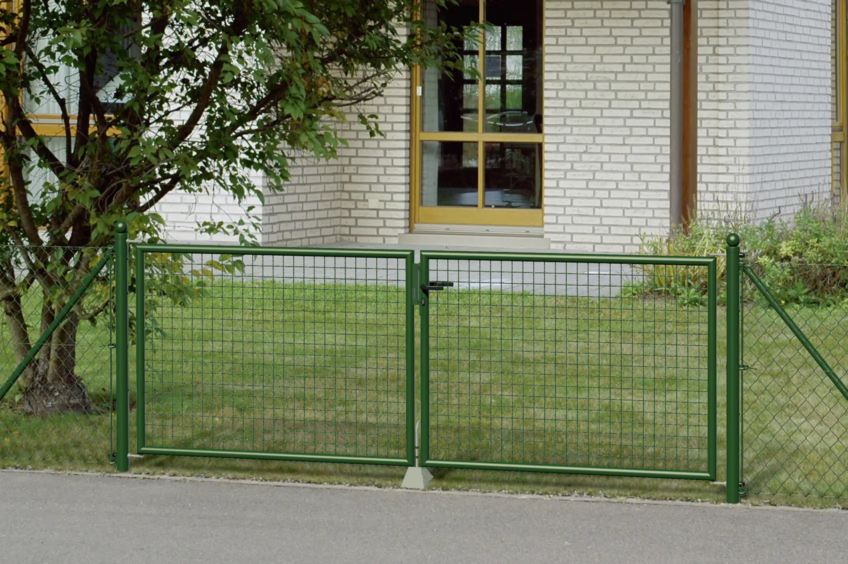 Alberts Wellengitter-Doppeltor 150 x 298,8 cm grün