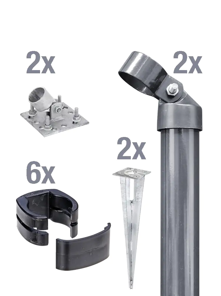 Alberts Komplettset Zauneck-Set für Fix-Clip Pro® 153 cm zA anthrazit