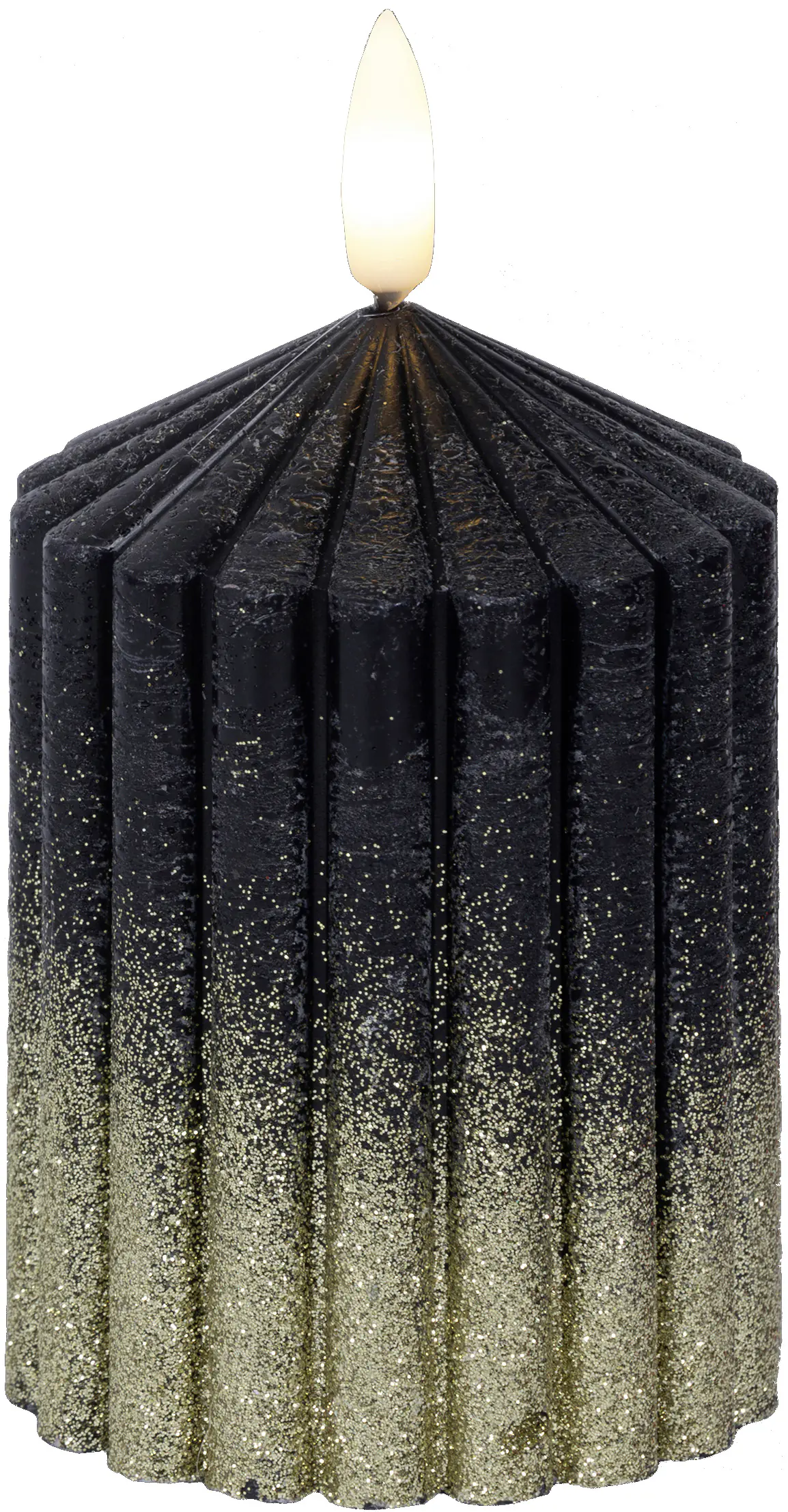 Kaemingk LED Kerze schwarz Ø 6 x 15 cm warmweiß