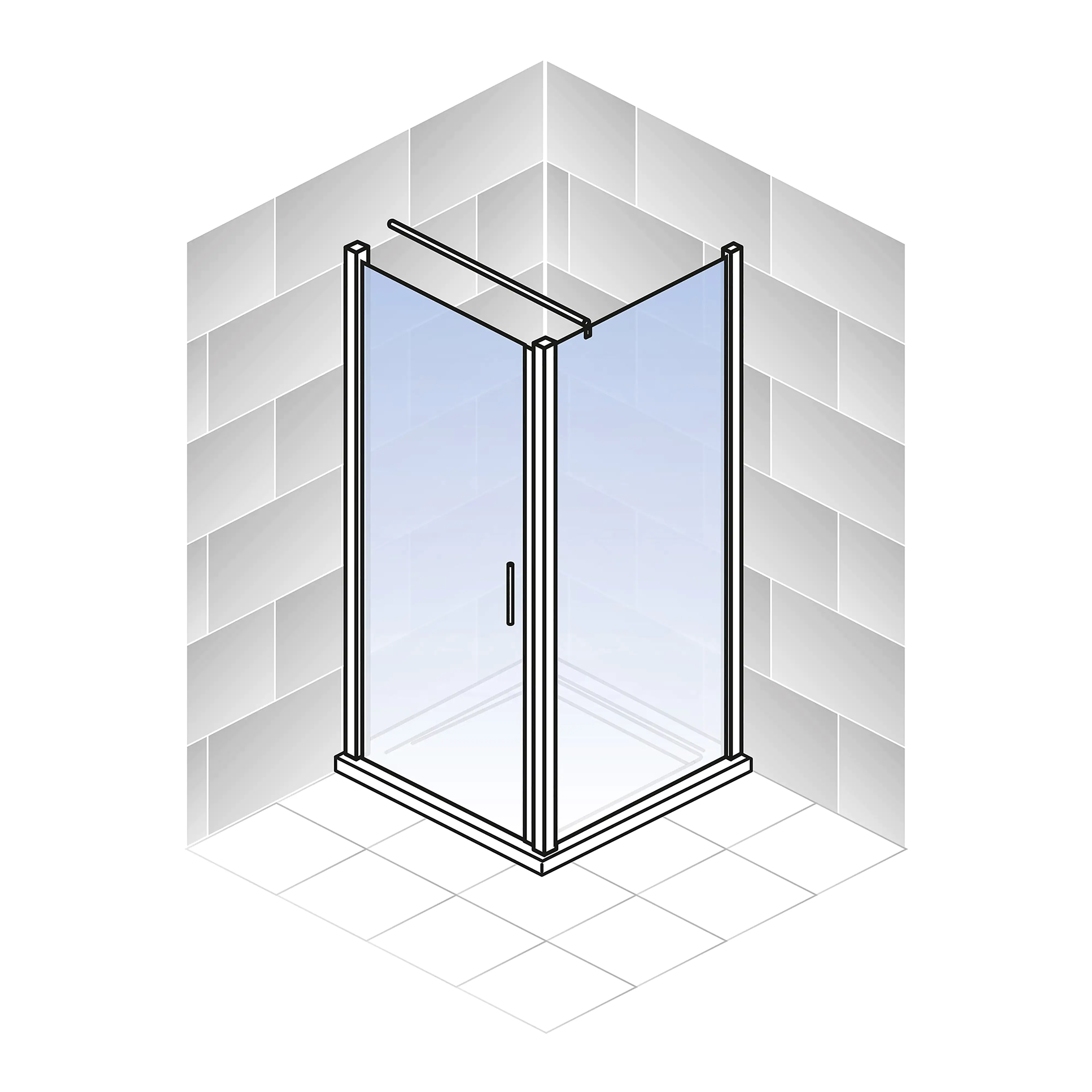 Schulte Drehtür Seitenwand 100 x 100 x 200 cm Toura