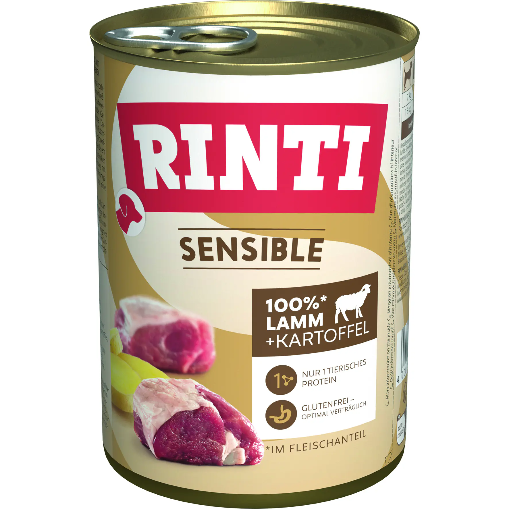 Rinti Sensible Hundenassfutter Adult getreidefrei 400 g Lamm & Kartoffel