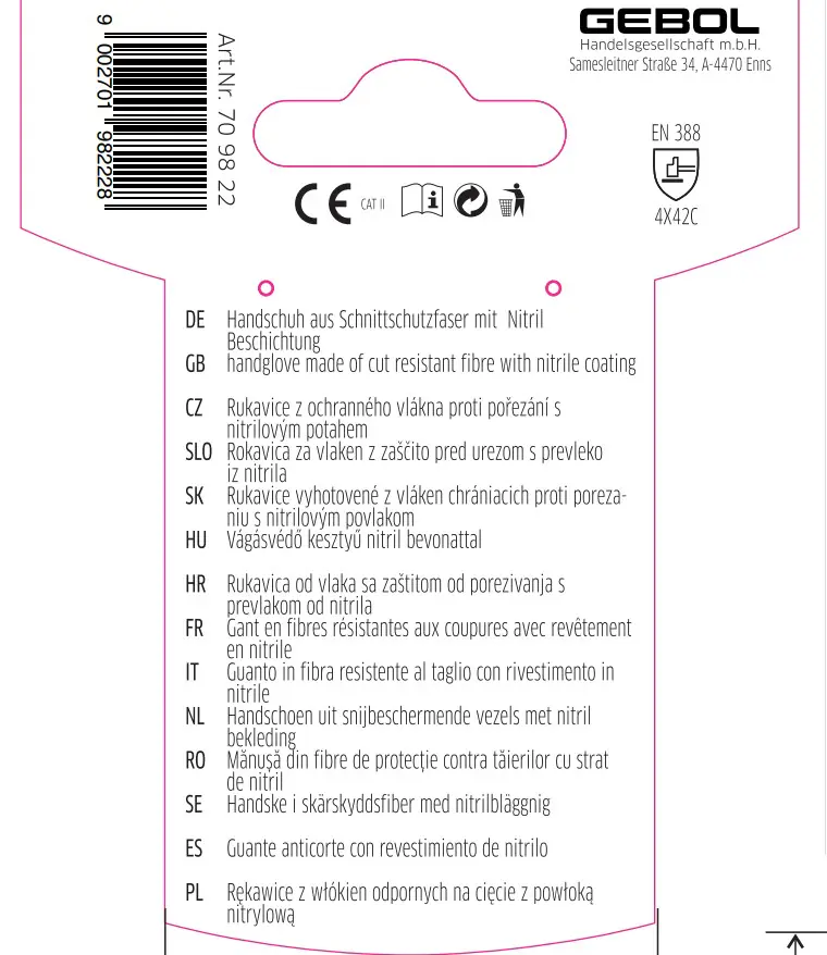 Gebol Handschuh Master Cut C Plus  