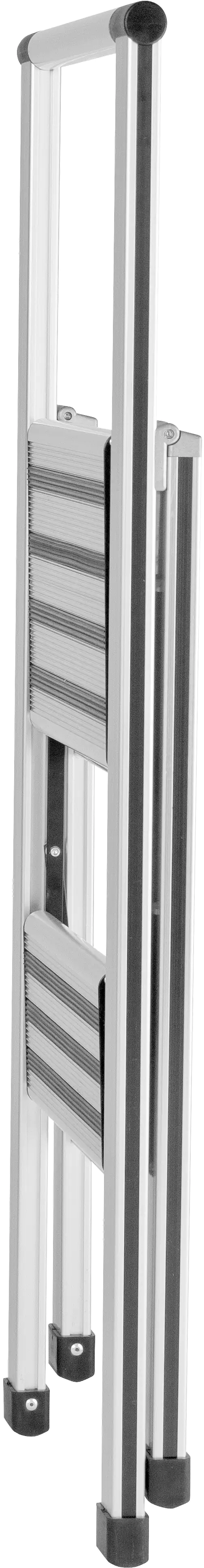 Wenko Trittleiter klappbar Sicherheitsleiter mit 2 rutschsicheren XXL-Stufen 2,30 m