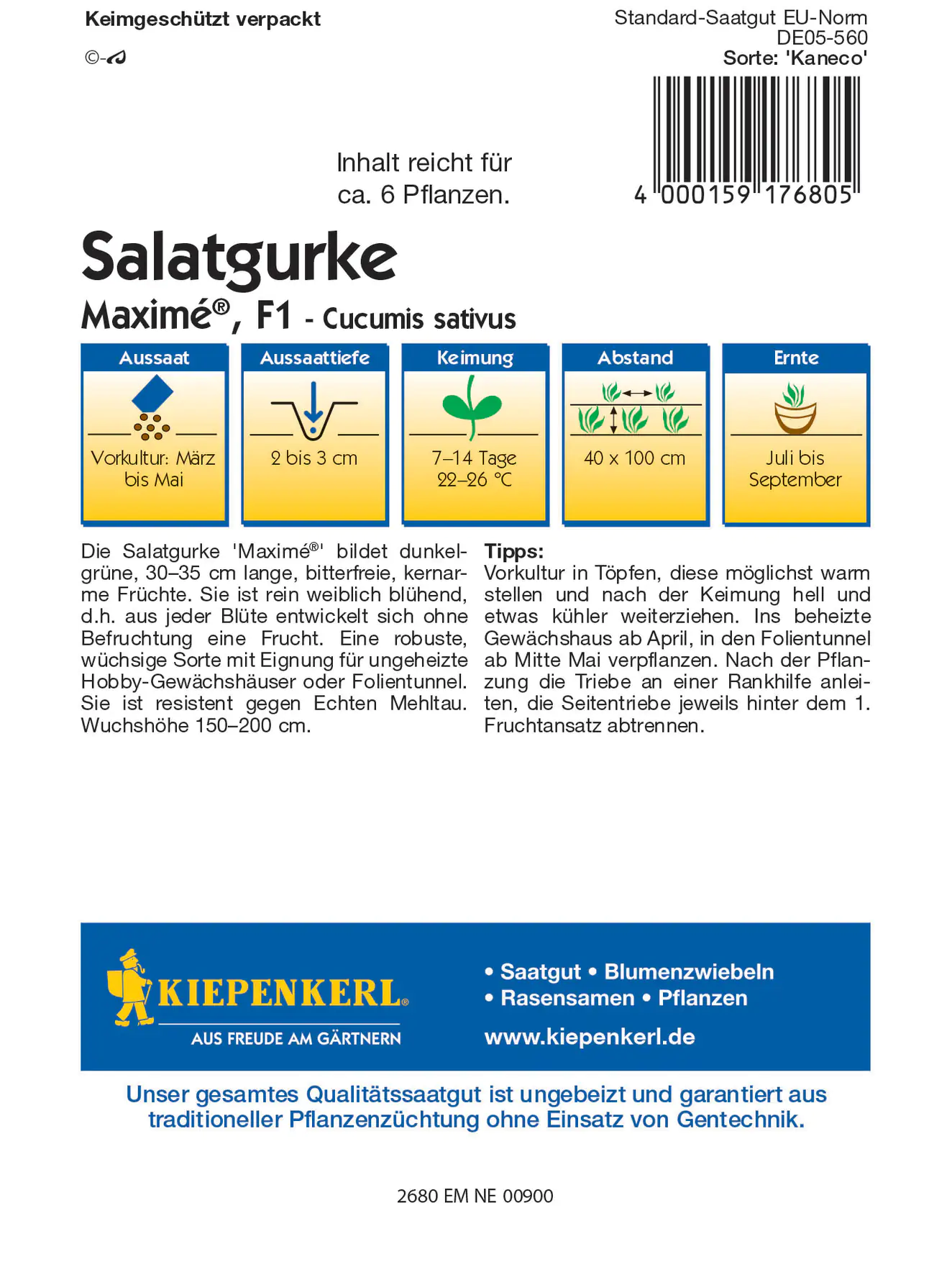 Kiepenkerl Salatgurke Maximé Kaneco F1 Kiepenkerl Salatgurke Maximé Kaneco F1