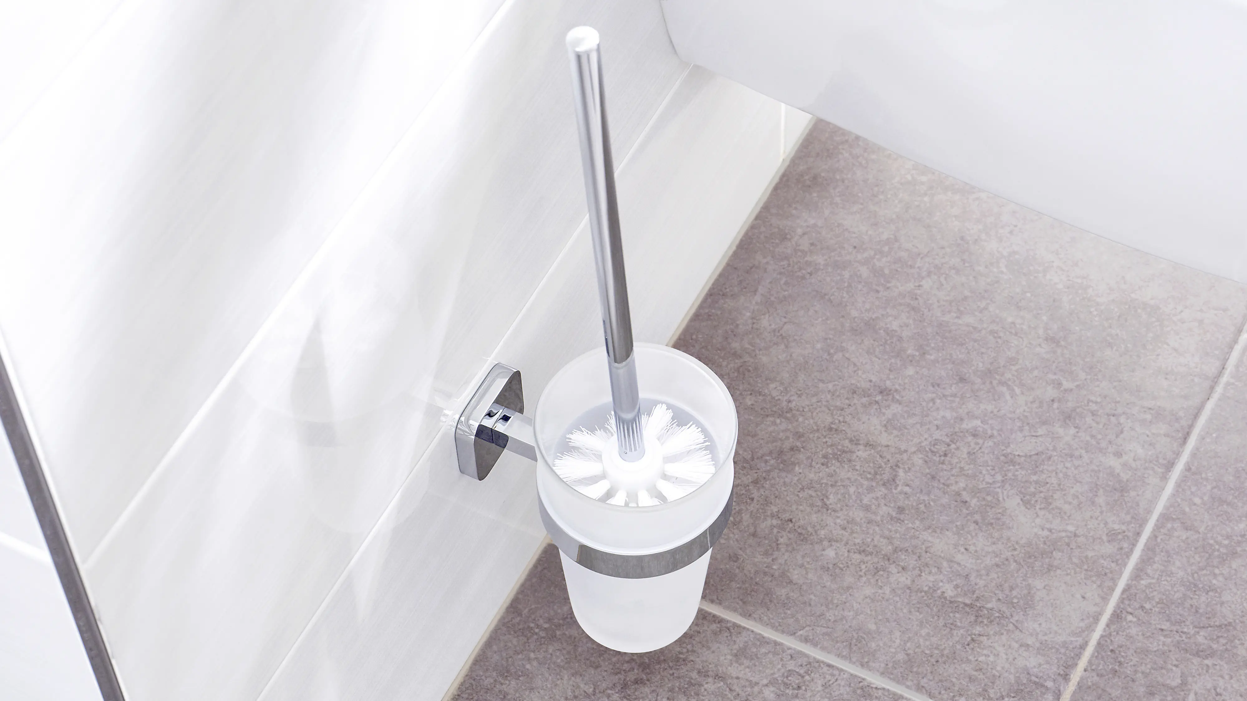 tesa WC-Garnitur Elegaant Metall und Milchglas, chrom
