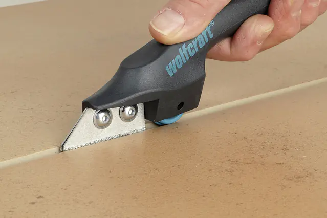 Wolfcraft Fugenkratzer mit Rollenführung für Fliesen-, Mörtelfugen