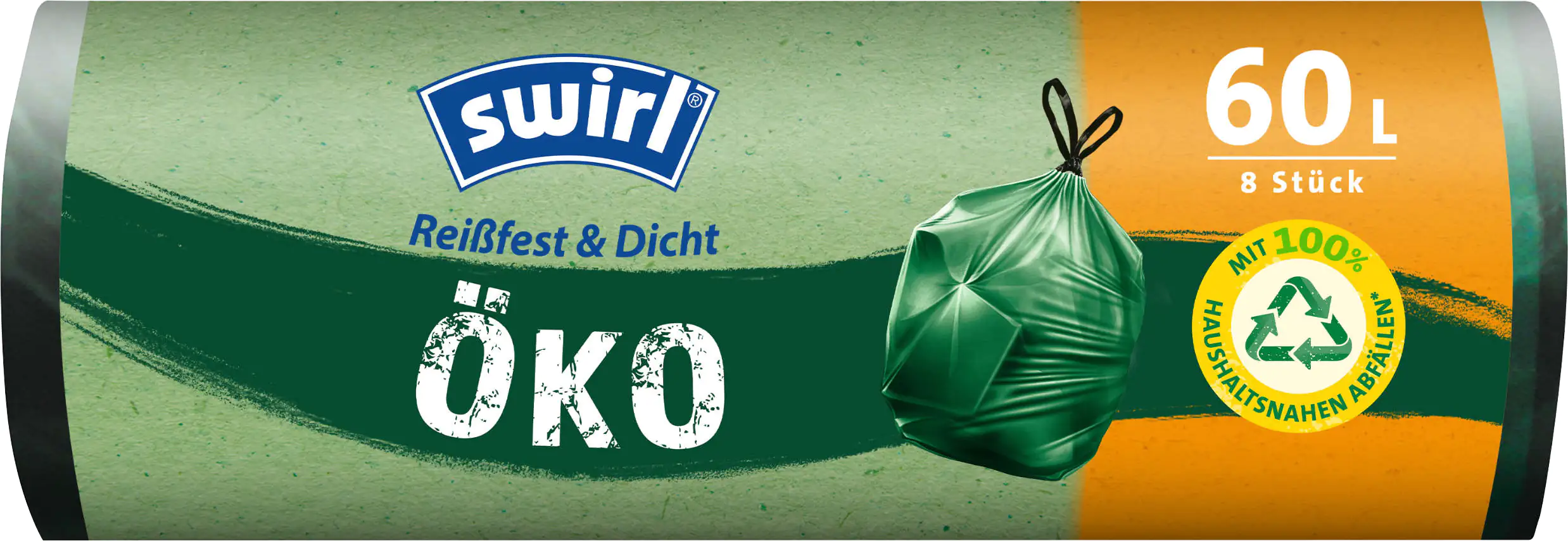 Swirl Öko Müllbeutel mit Tragegriff 60 L 8 Stück