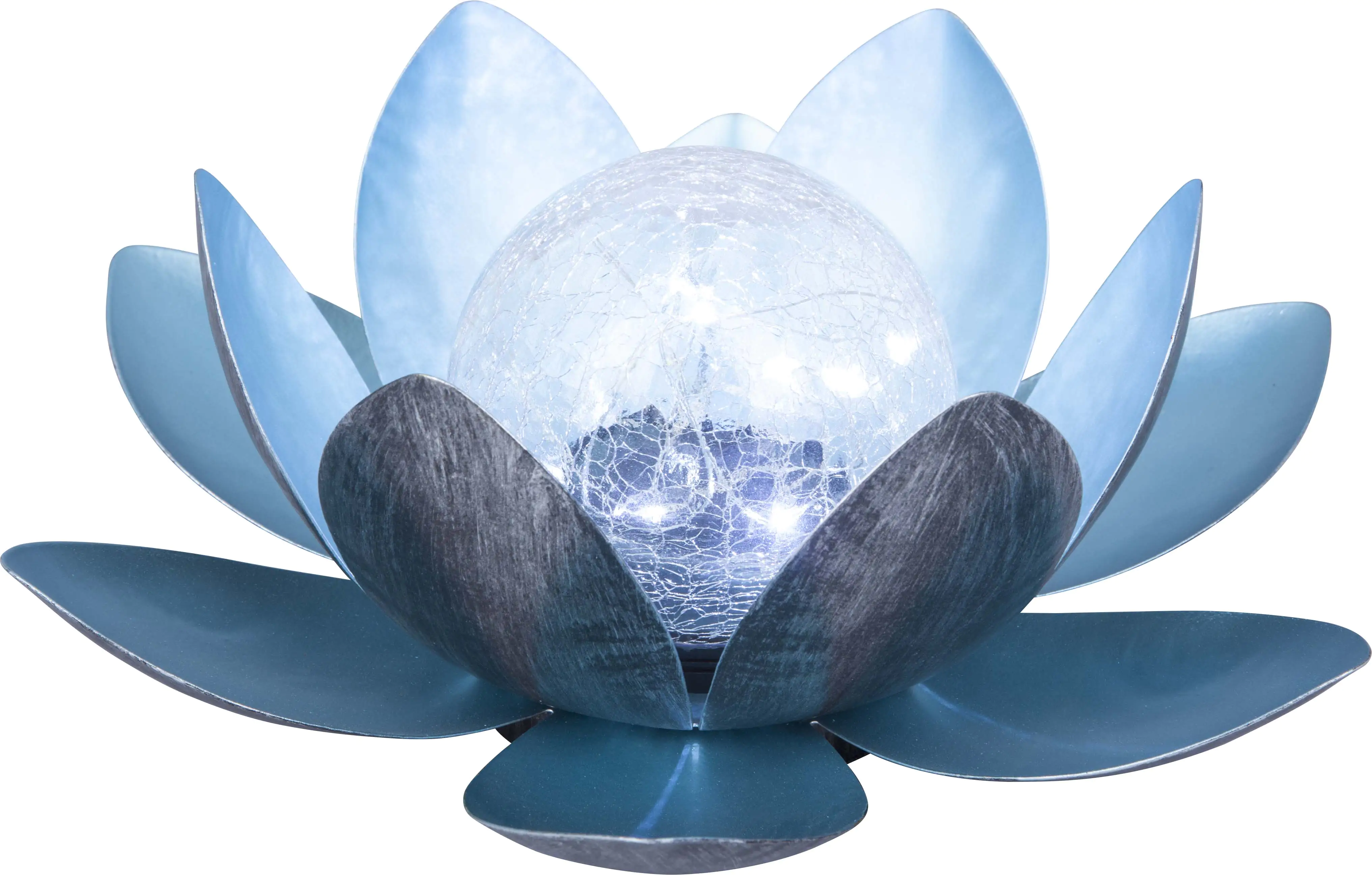 TrendLine LED Solarleuchte Seerose silber mit Glaskugel
