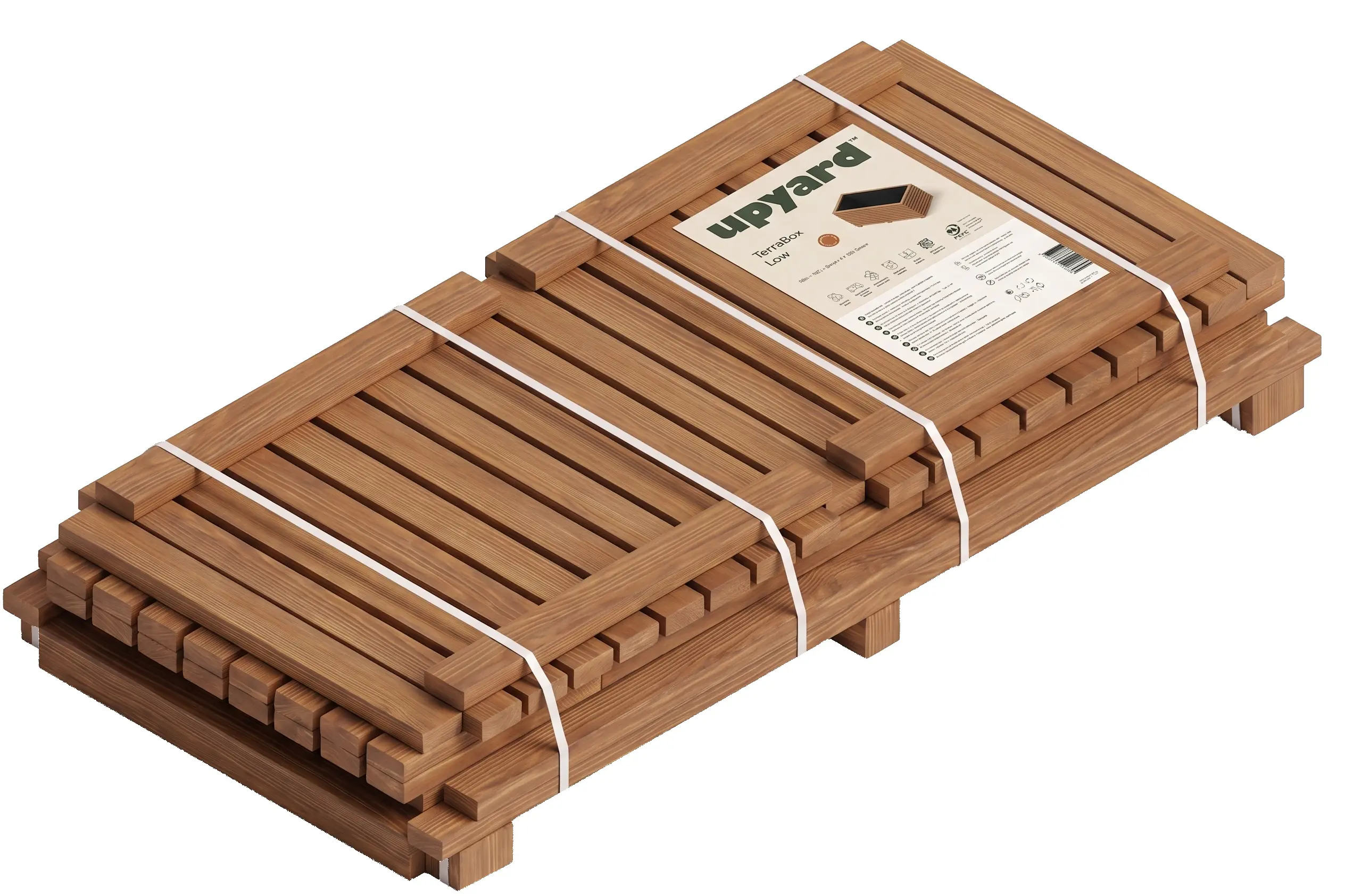 Upyard Pflanzkübel TerraBox Low Holz 100 x 50 cm natur inkl. Einlage