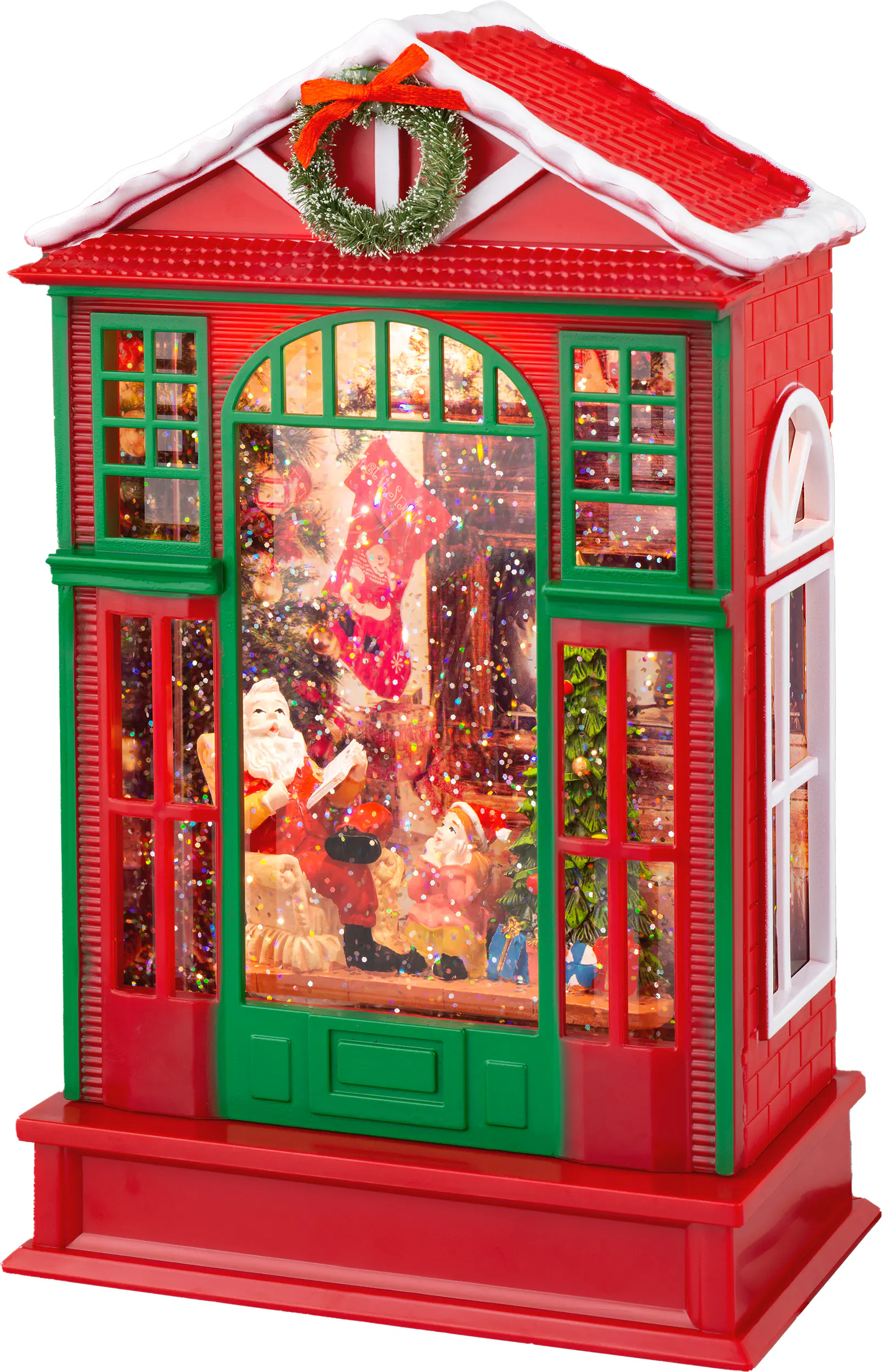 Lumineo LED Wassersprenkler batteriebetrieben mit Timer Kunststoff 26 x 16 cm warmweiß rot-grün