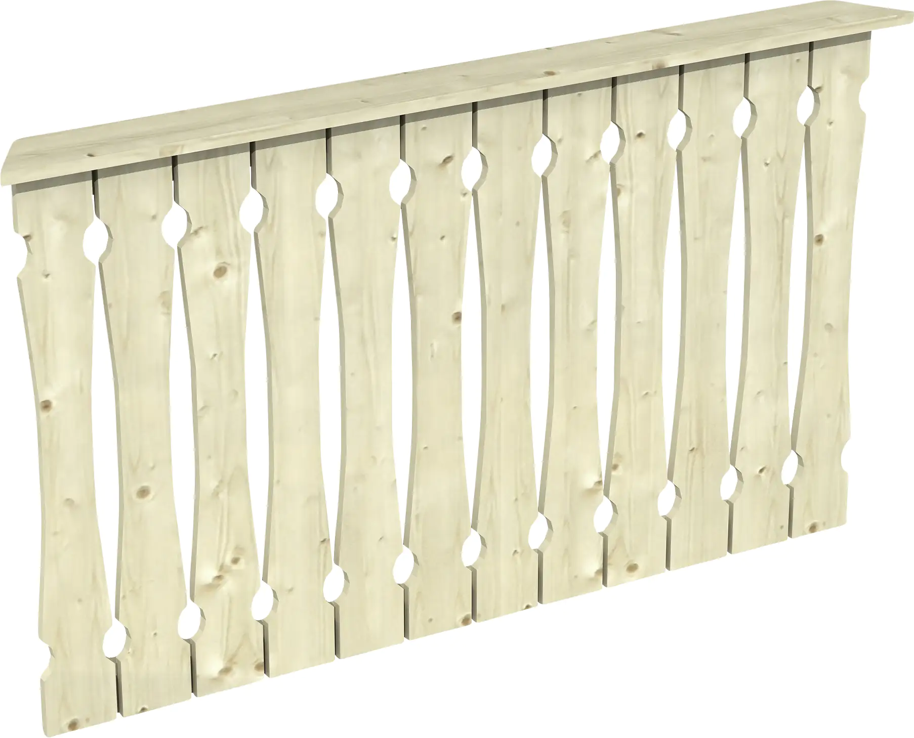 SKAN HOLZ Brüstung Balkonschalung 150 x 96 cm, Fichte, natur
