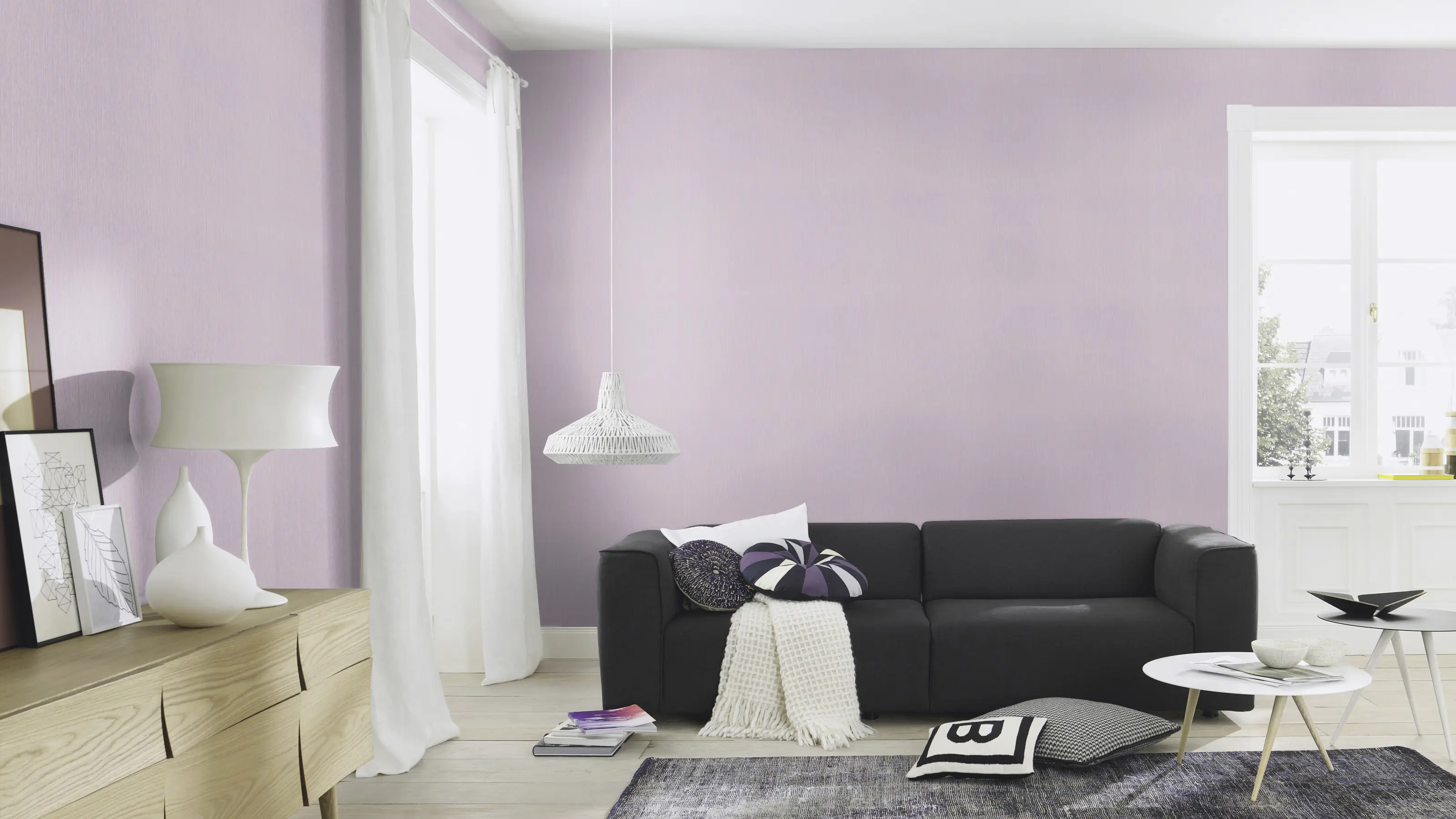 Rasch Vliestapete 537642 Lila-Hell Lila Uni 10,05 m x 0,53 m