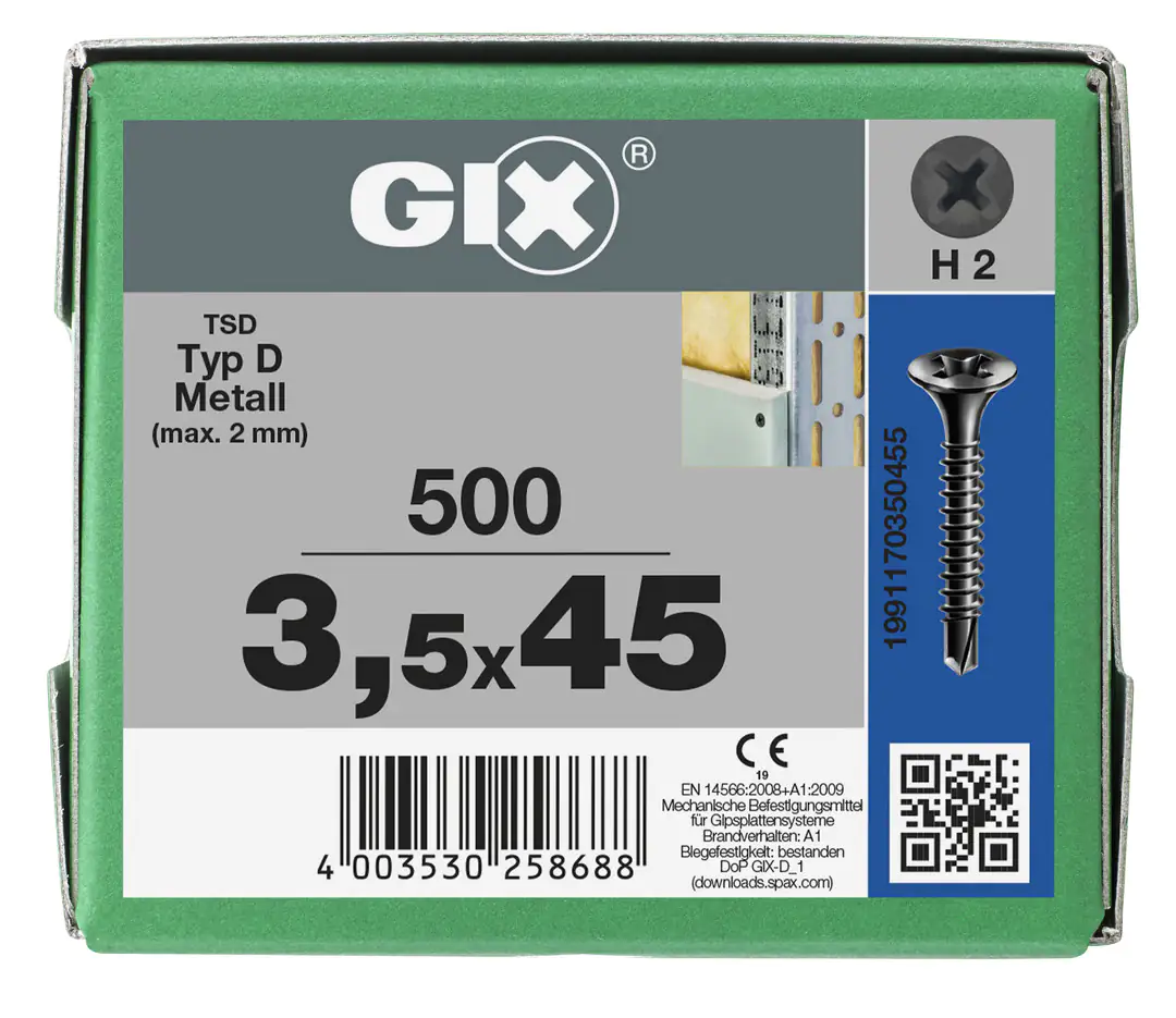 Spax Trockenbauschrauben 3.5 x 45 mm PH 2 - 500 Stk. Spax Trockenbauschrauben 3.5 x 45 mm PH 2 - 500 Stk.