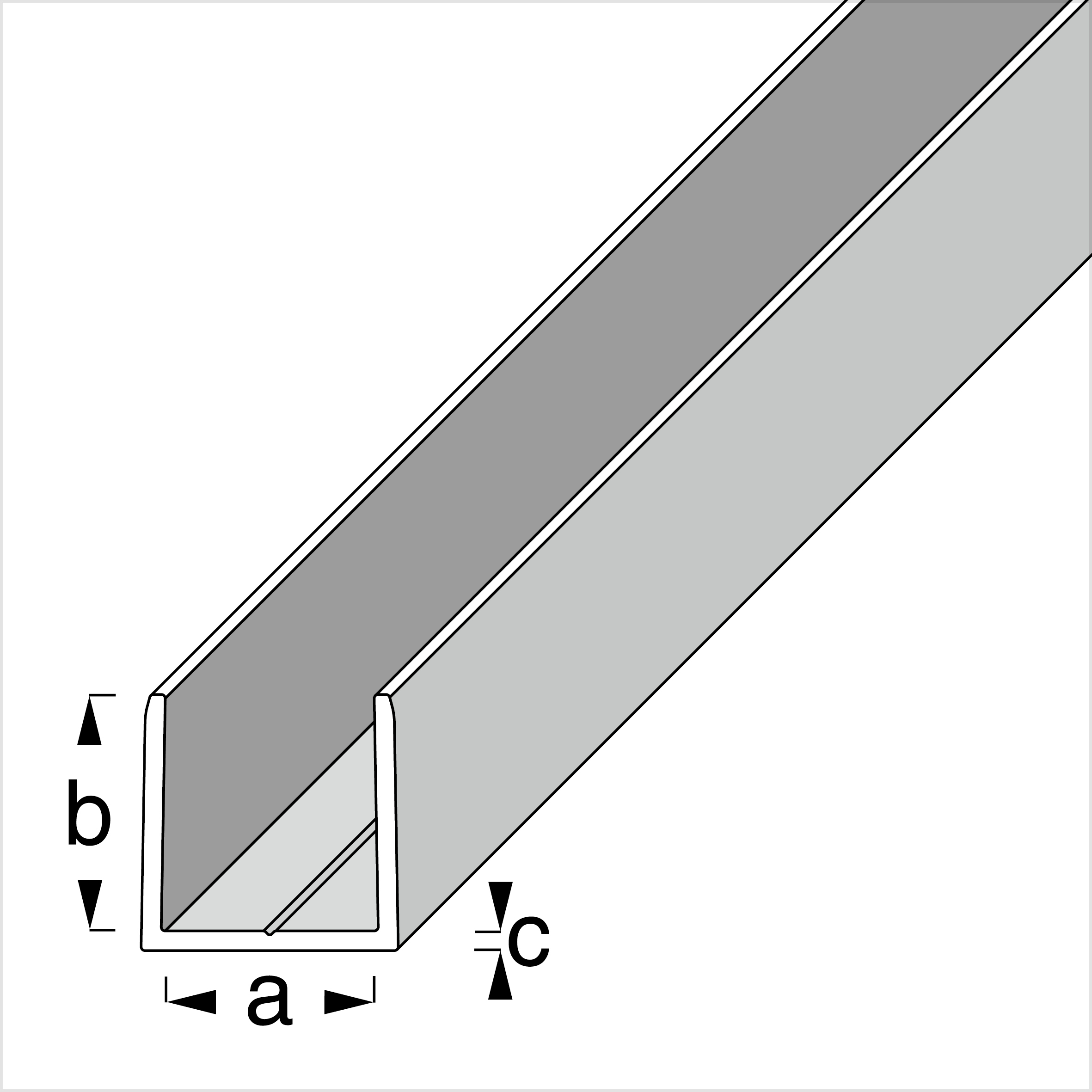 alfer clampline-U-Profil 2 m, 7.9 x 10 x 1.5 mm Aluminium eloxiert silber alfer clampline-U-Profil 2 m, 7.9 x 10 x 1.5 mm Aluminium eloxiert silber