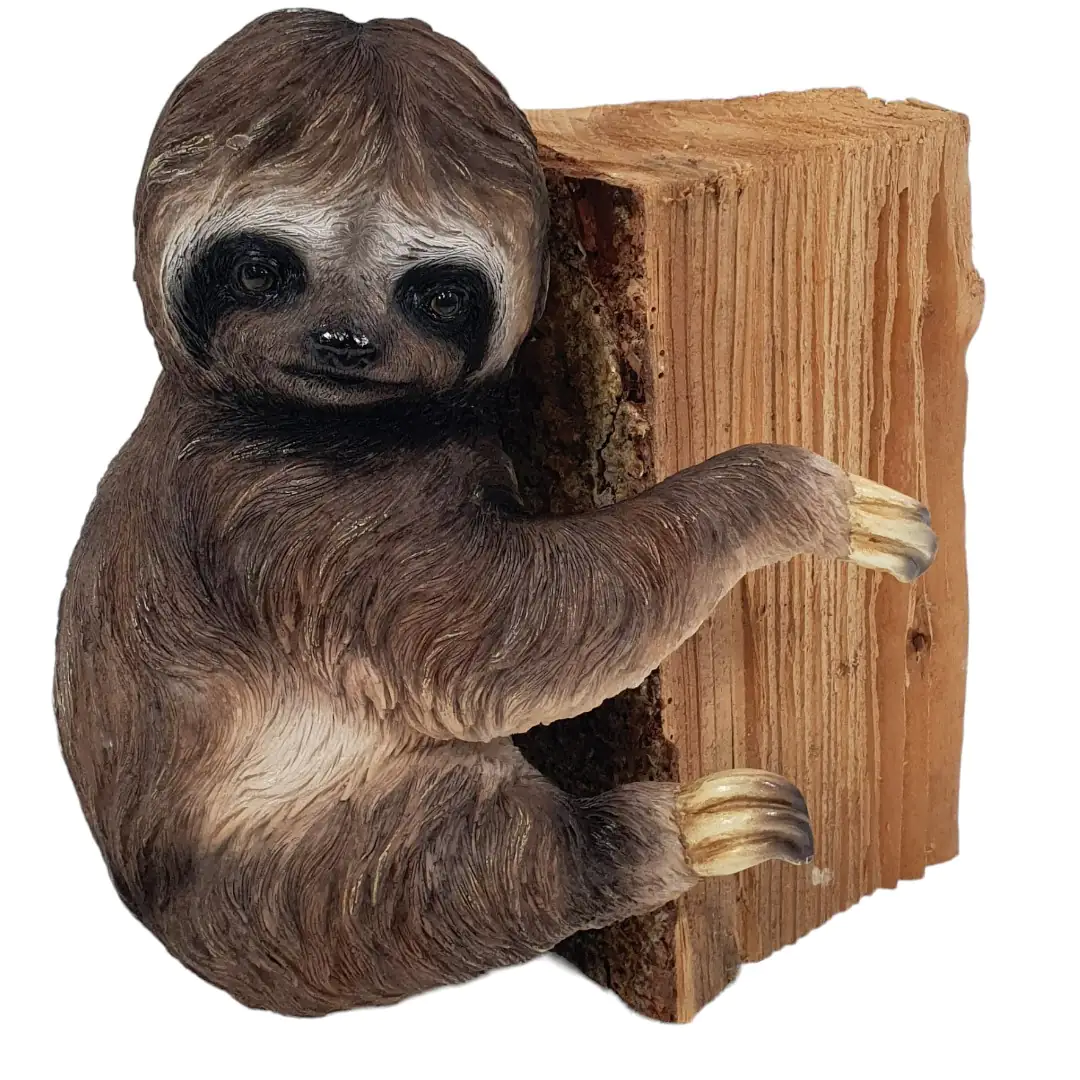 Dekofigur Faultier zum Hängen 29,5 x 21,5 x 20,5 cm braun