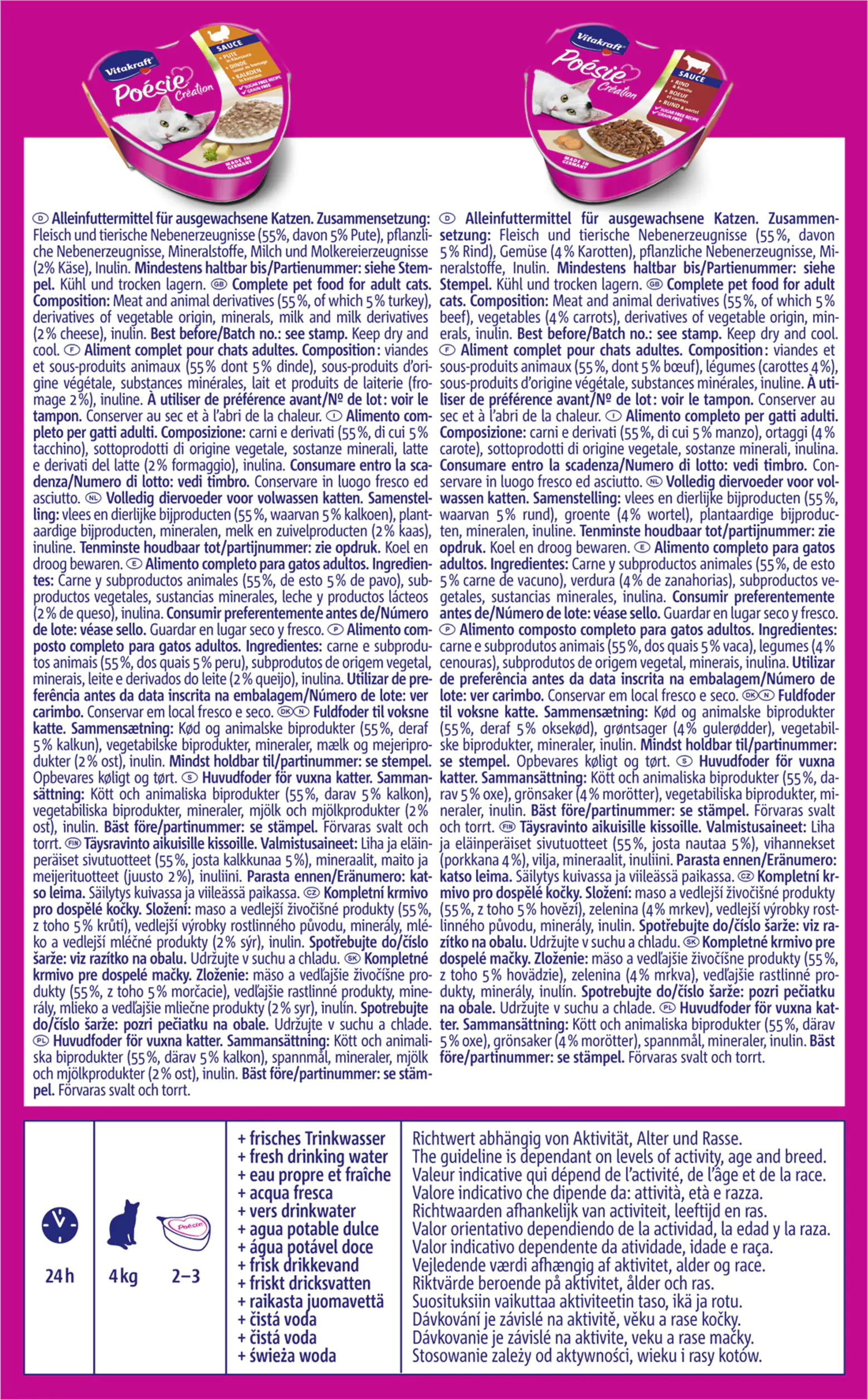 Vitakraft Poésie Katzenfutter Création Tender Selection in Sauce 6 x 85 g