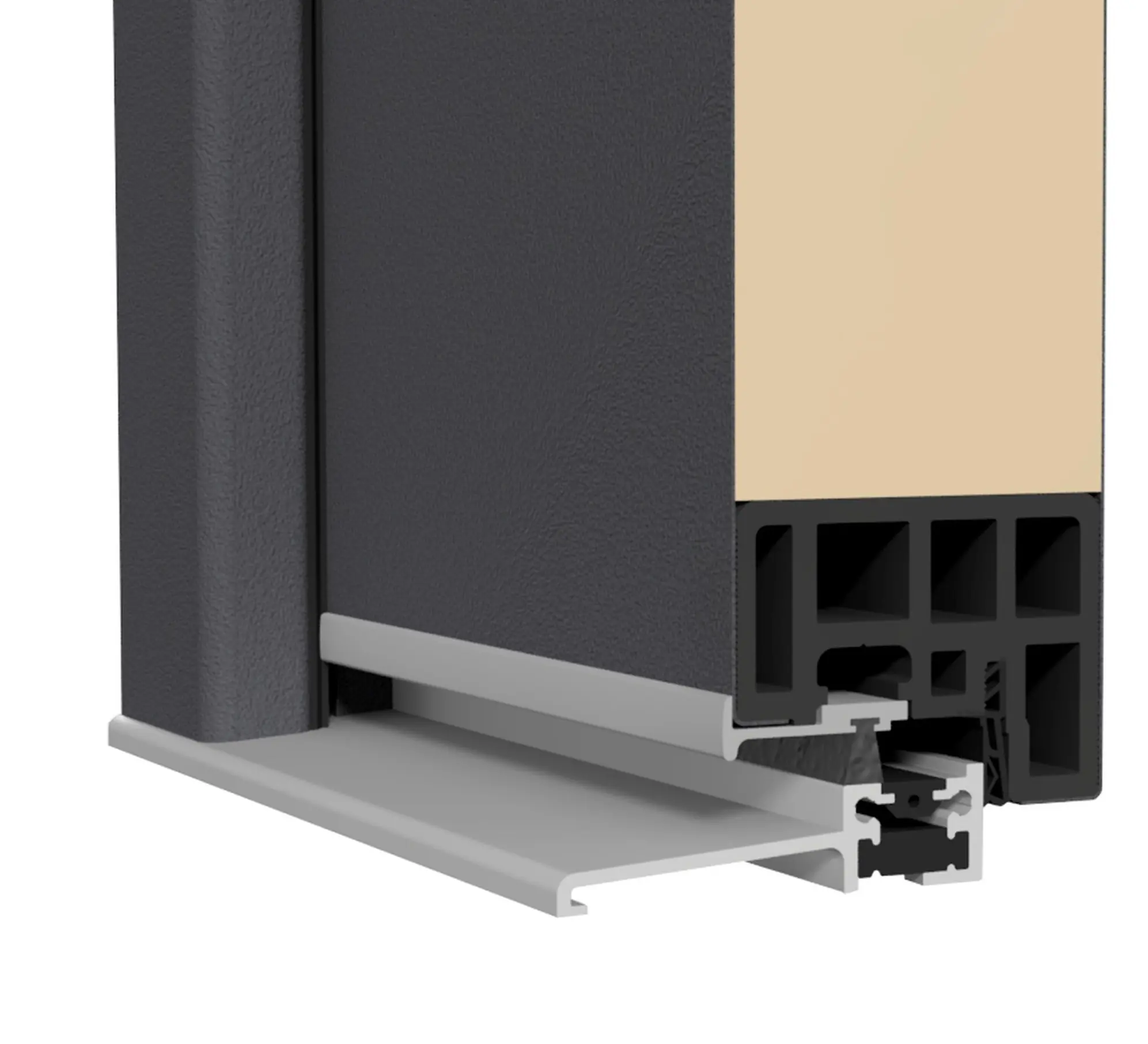 Splendoor Haustür Passivedoor Premium B03 Aluminium/Stahl anthrazit DIN rechts 98 x 208 cm mit Fingerscan
