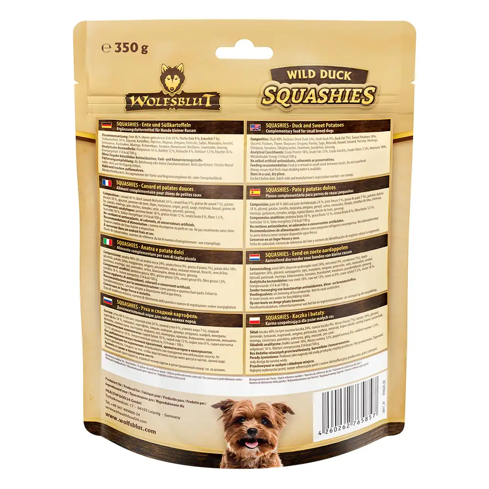 Wolfsblut Wild Duck Squashies Ente mit Süßkartoffel Hundesnack 350 g