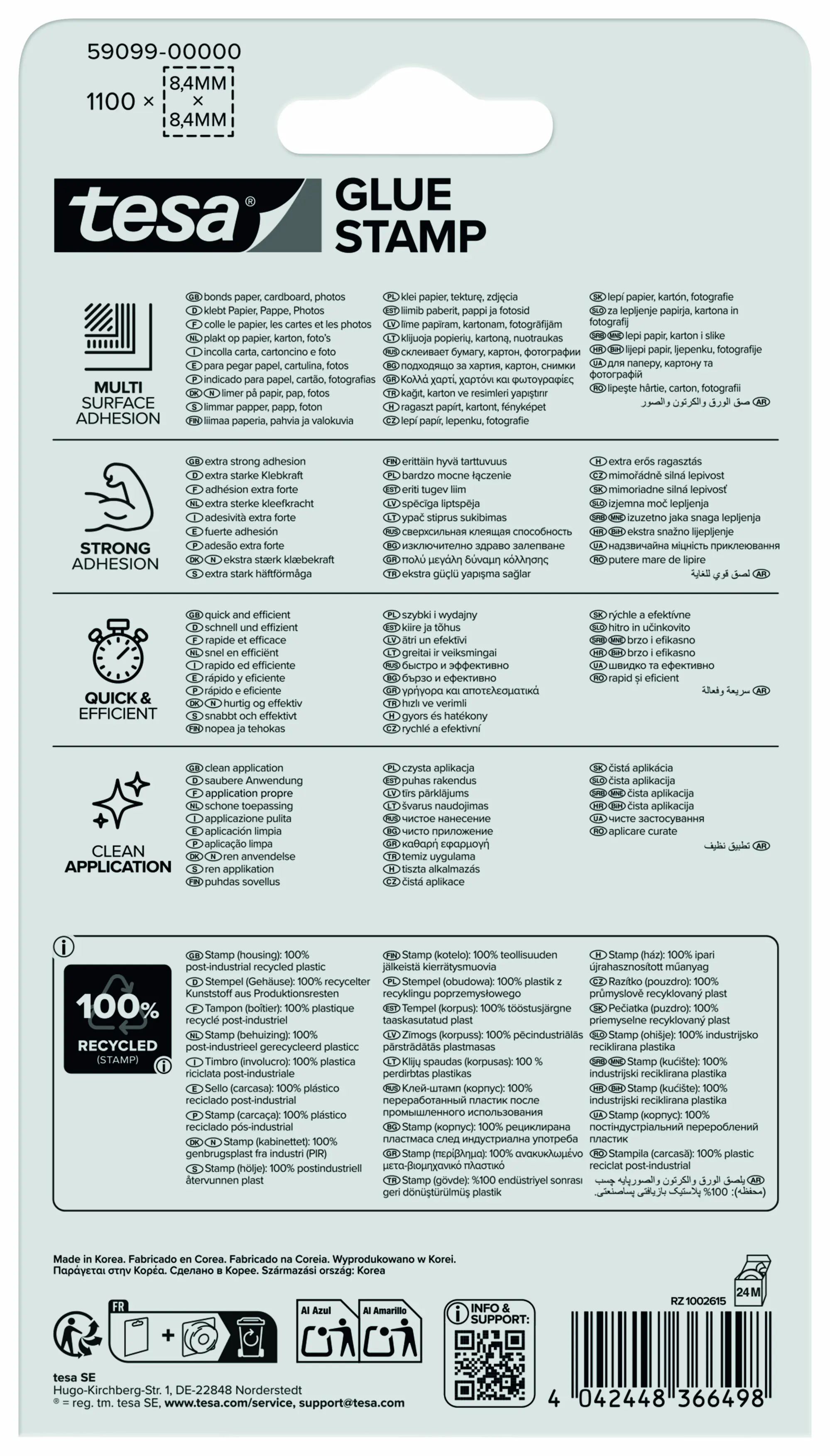 tesa Klebestempel permanent ecoLogo 1100 Klebepads