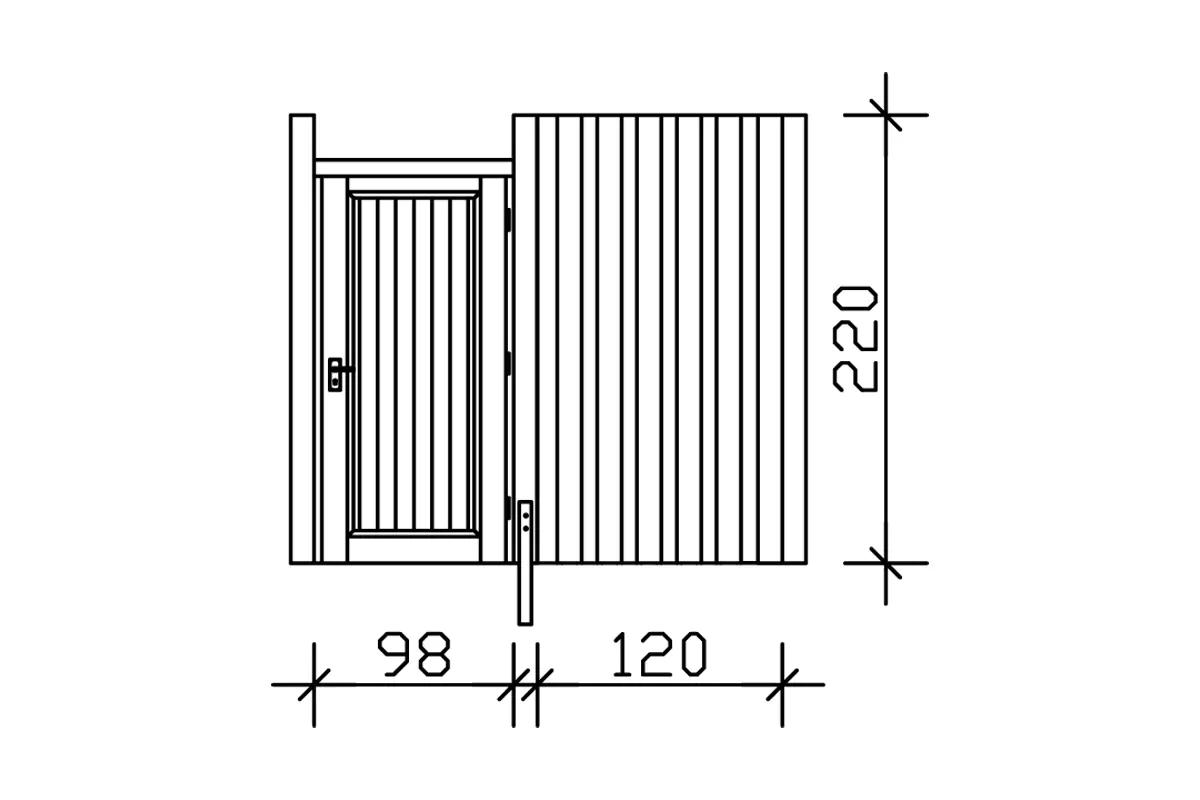 SKAN HOLZ Seitenwand inkl. Tür 98x198cm 230 x 220 cm, nussbaum