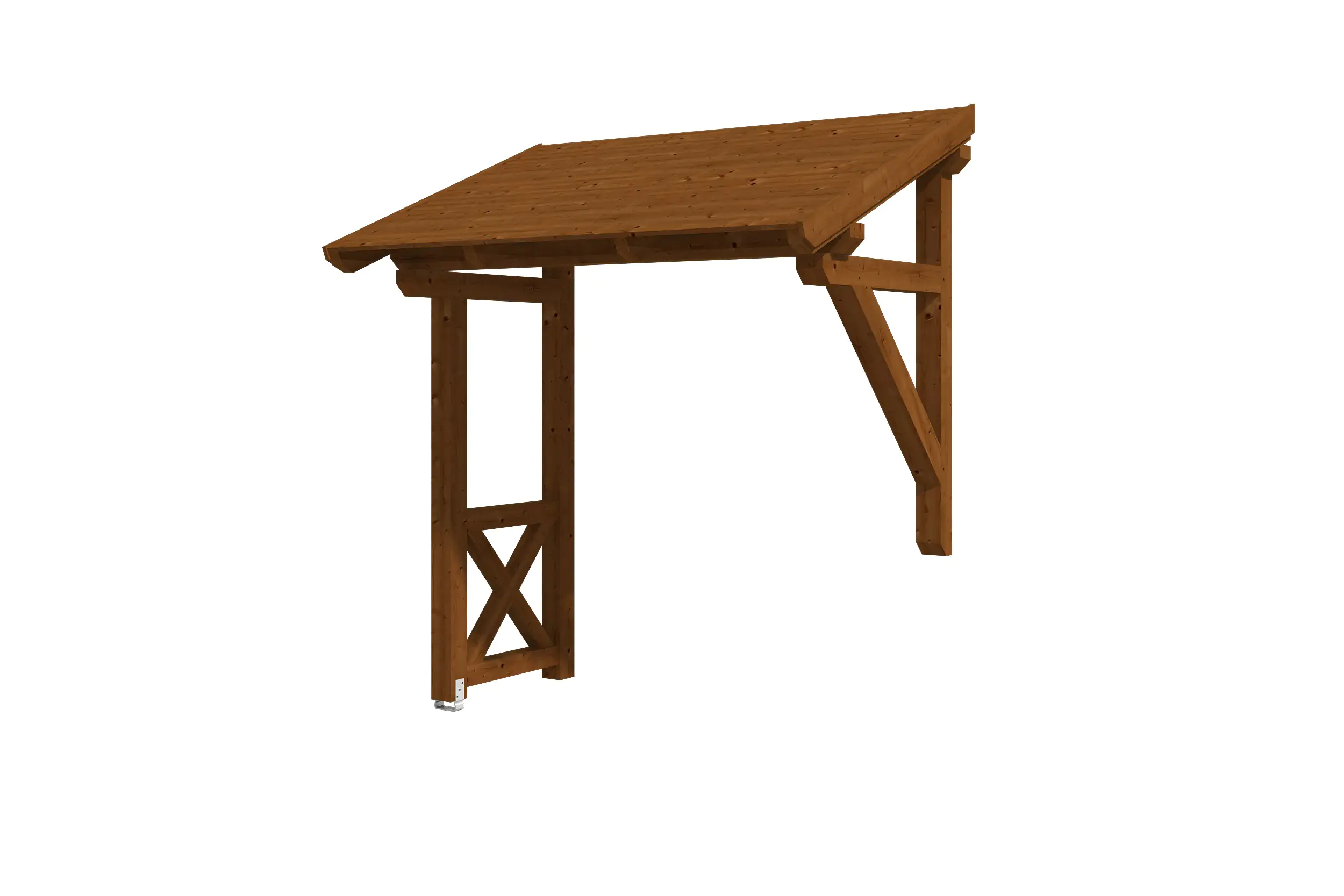 4018211016921 SKAN HOLZ Vordach Paderborn Typ 3 242 x 156 cm, lasiert in Nussbaum