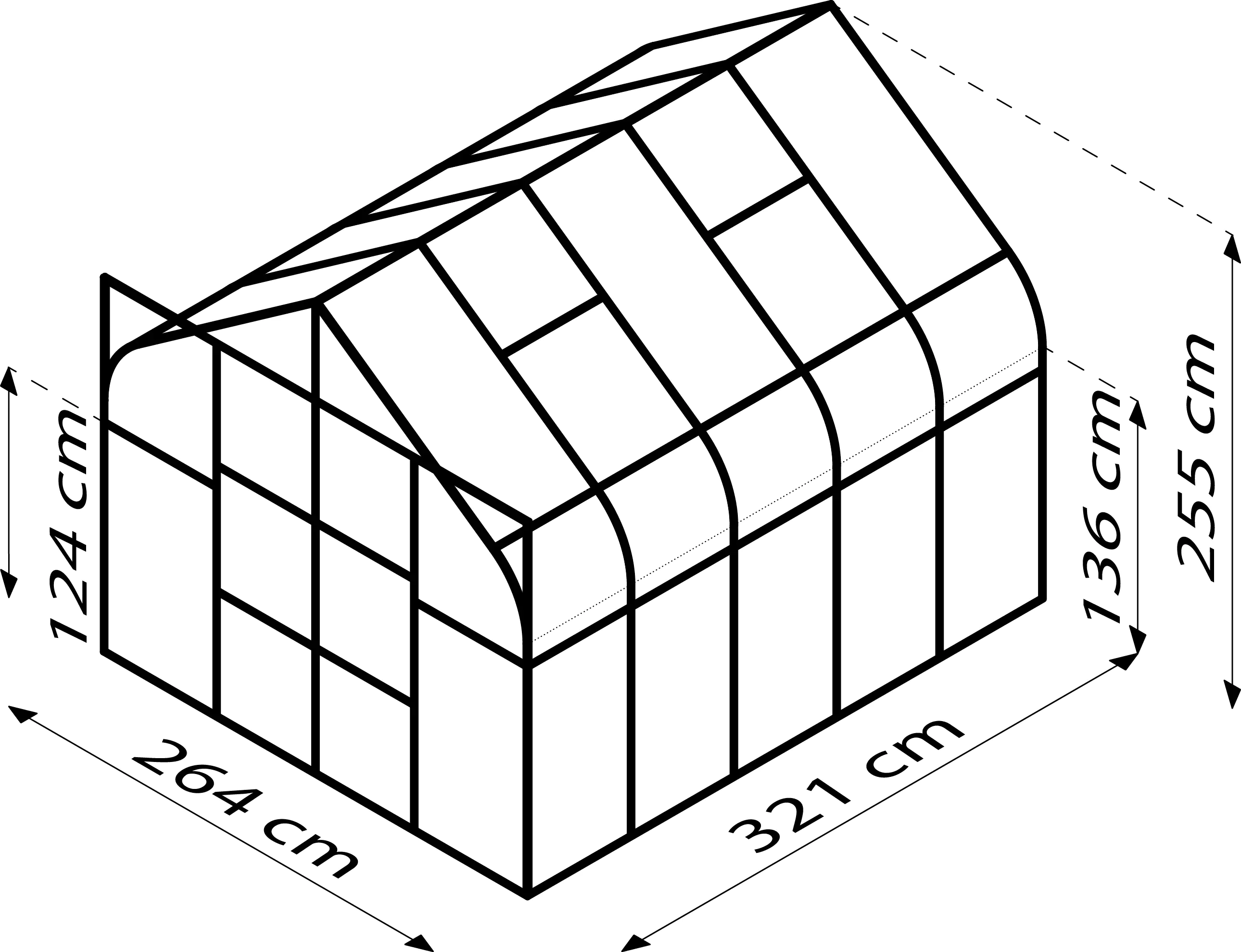 Vitavia Gewächshaus Dione 8300 schwarz 2,64 x 3,21 x 2,55 m