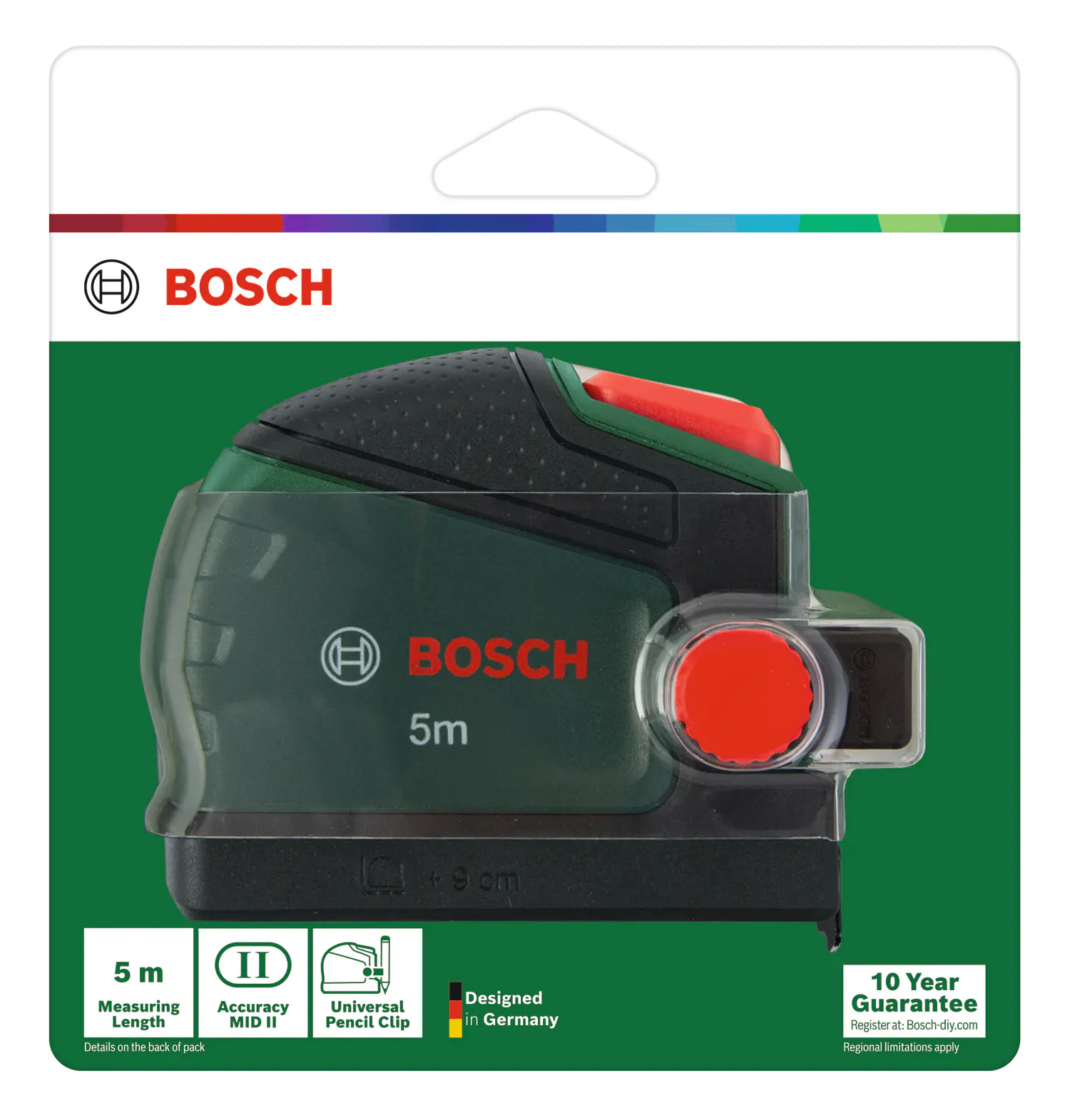 Bosch Maßband 5 m mit Befestigungsclip