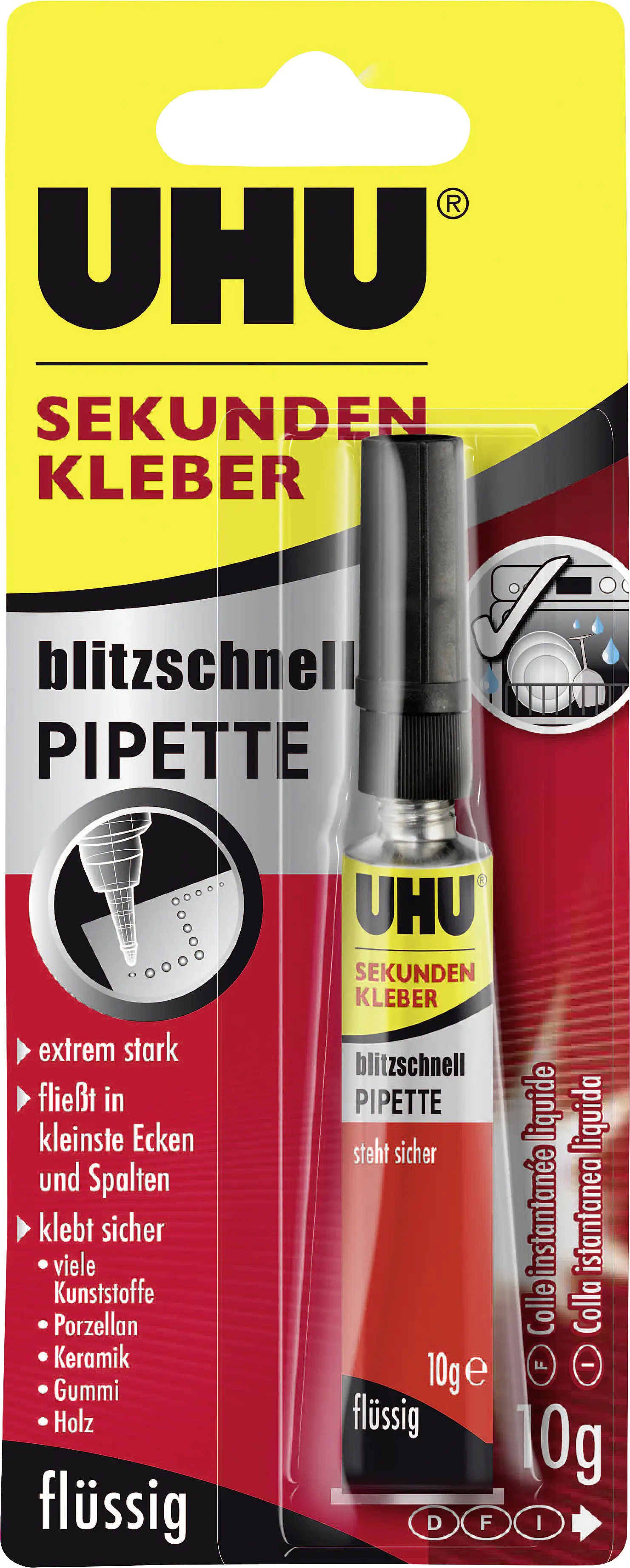UHU Sekundenkleber blitzschnell Pipette Control 10 g UHU Sekundenkleber blitzschnell Pipette Control 10 g