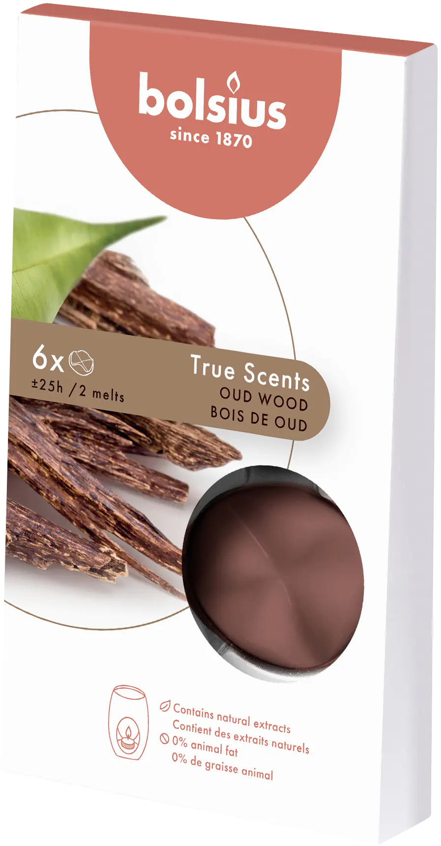 Bolsius Aromatic Wax Melts Oud Wood, 6 er Pack