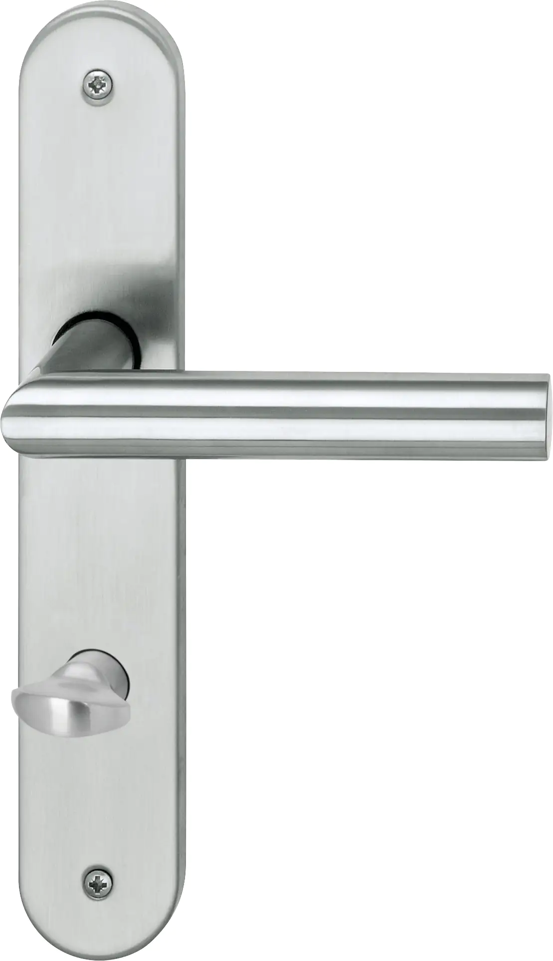 Alpertec WC-Langschildgarnitur Martina Edelstahl silber abgerundet