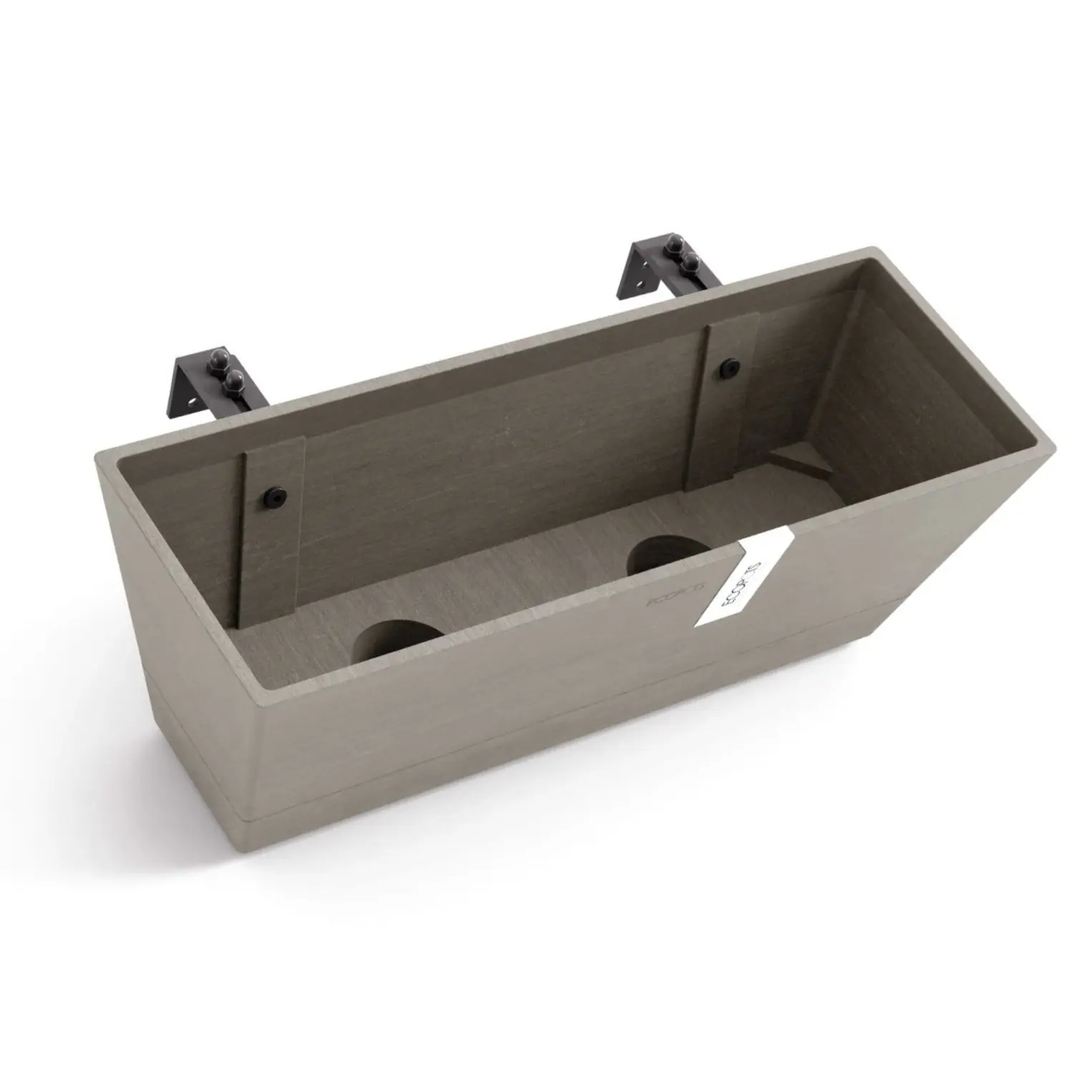 Ecopots Bewässerungsblumenkasten Bruges Balcony 48 cm taupe zum Aufhängen