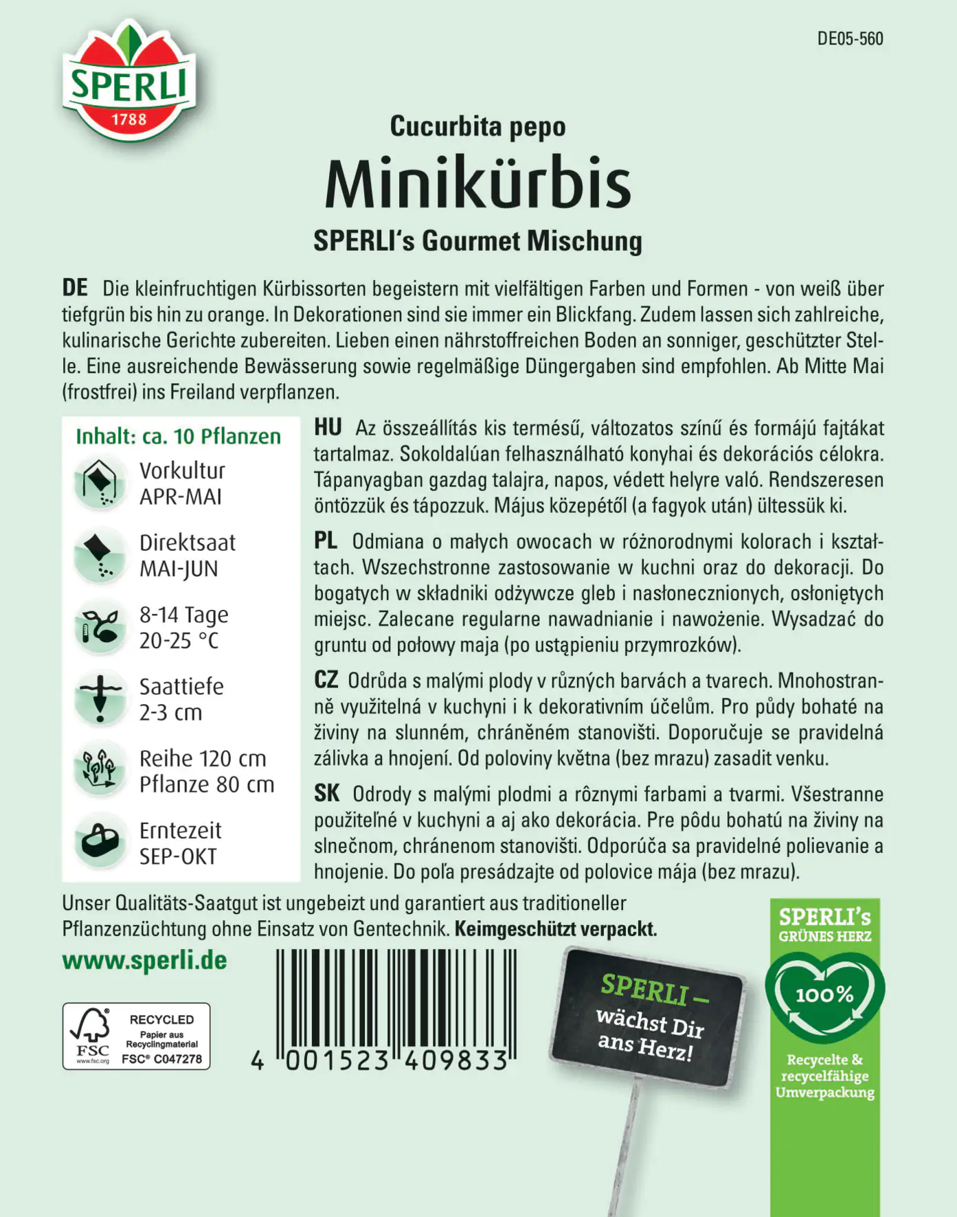 Sperli Minikürbis Sperli 's Gourmet Mischung