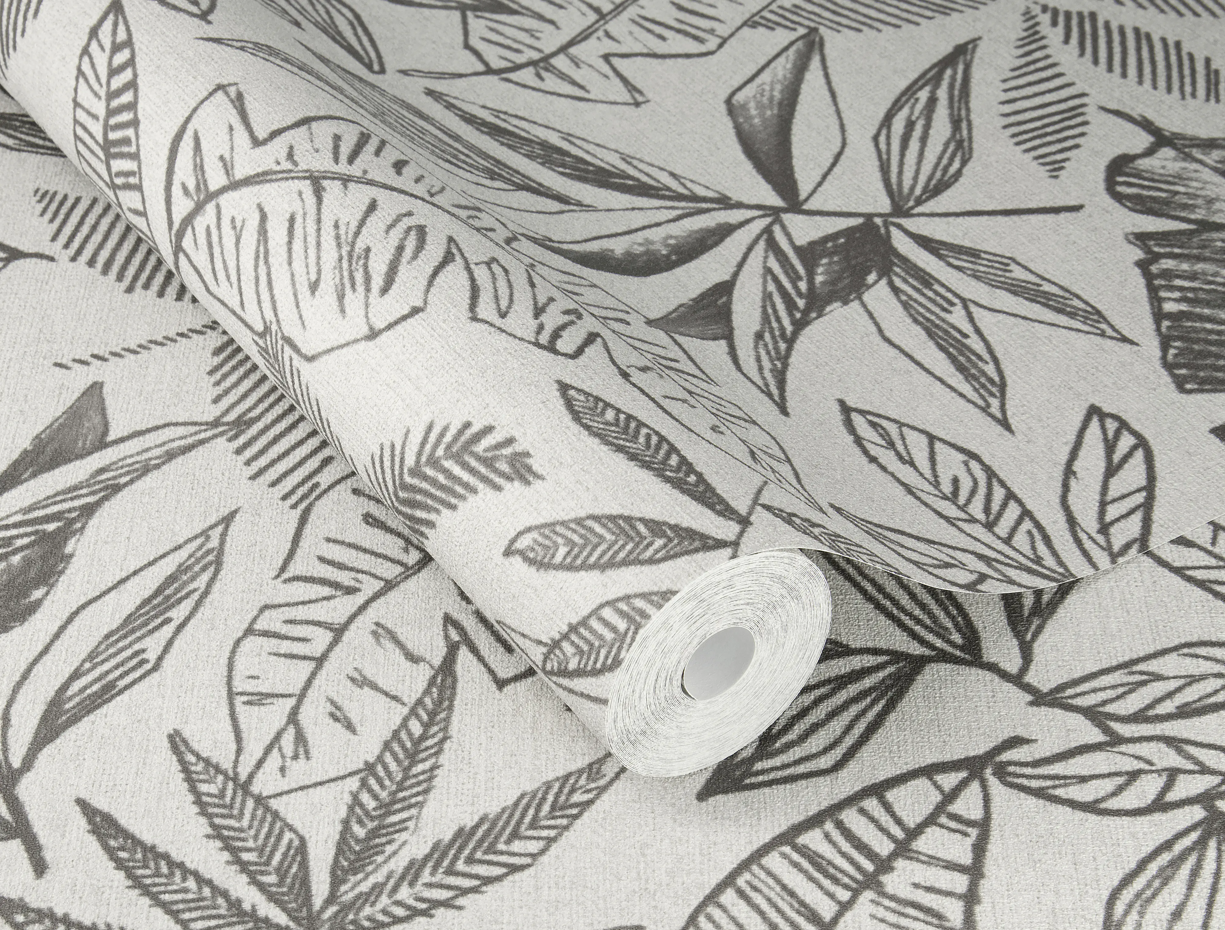 Schöner Wohnen Vliestapete Blätter hellgrau anthrazit 10,05 x 0,53 m