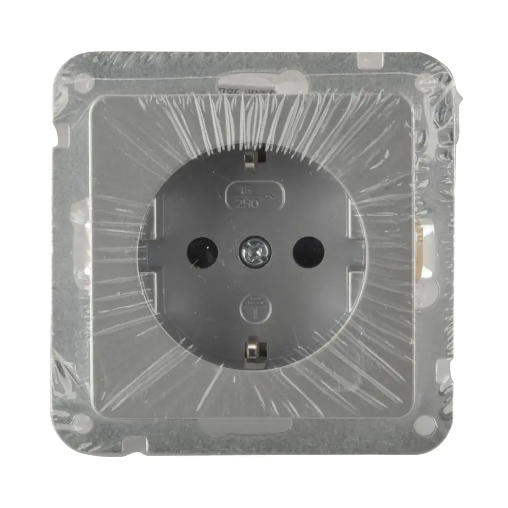 Unitec Steckdose ohne Rahmen silber, Serie Genua