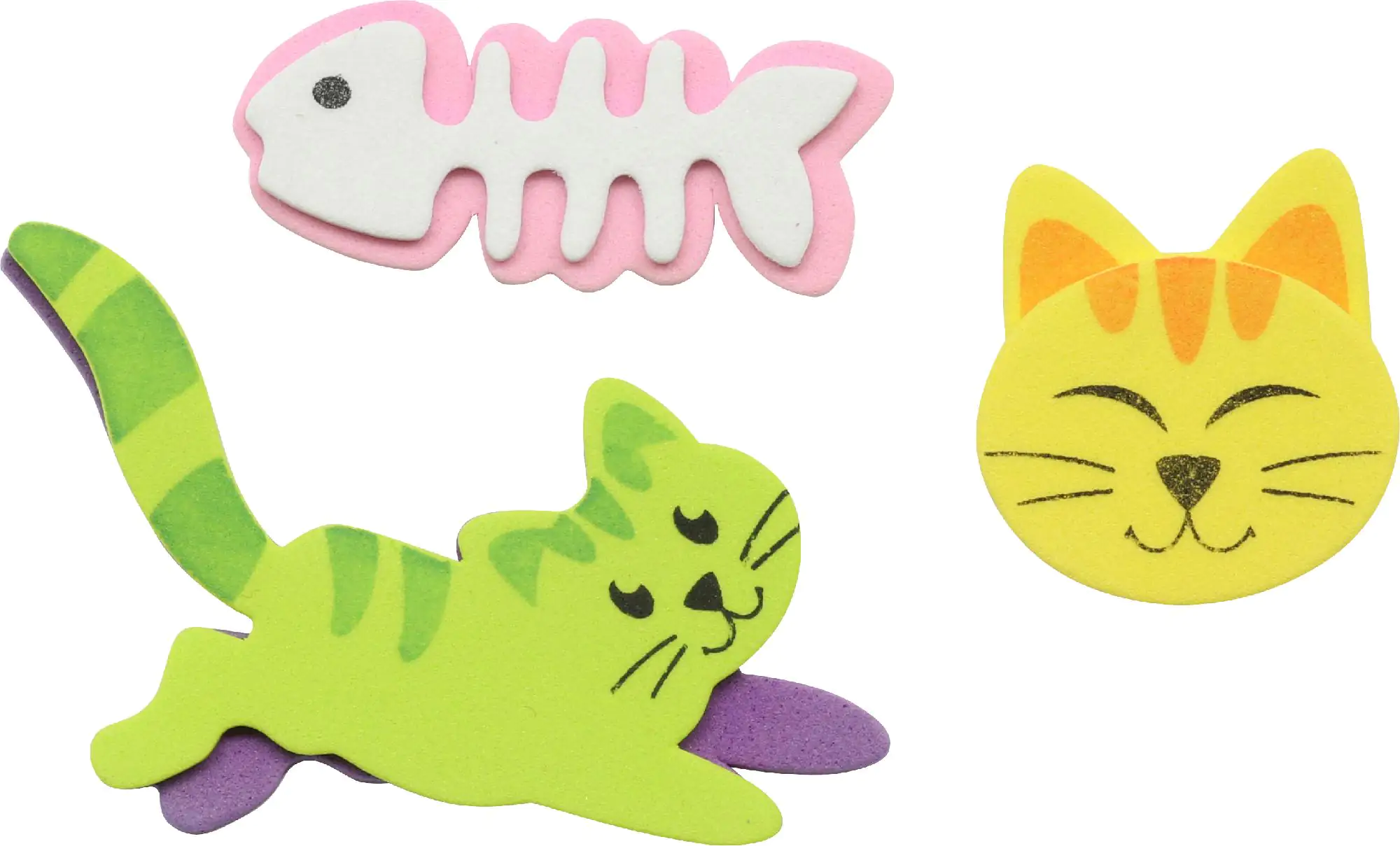 Glorex Moosgummi Sticker Katzen 18 Stück