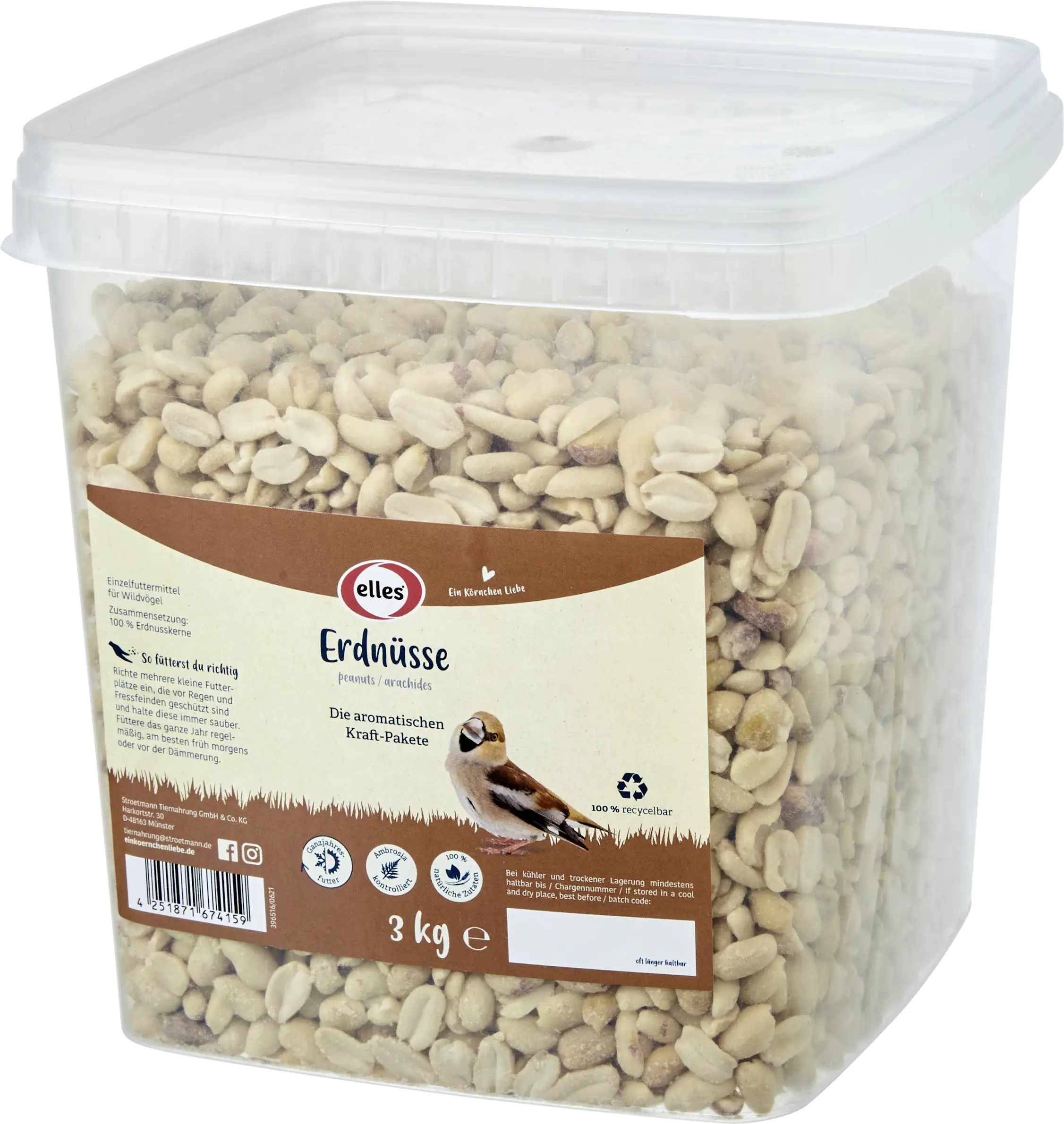 Elles Wildvogelfutter Erdnüsse 3 kg Elles Wildvogelfutter Erdnüsse 3 kg