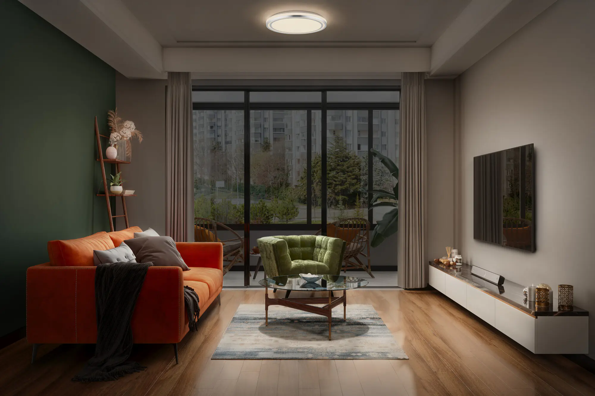 Osram LED Deckenleuchte Orbis Helman 29,5 cm 16W weiß und silber