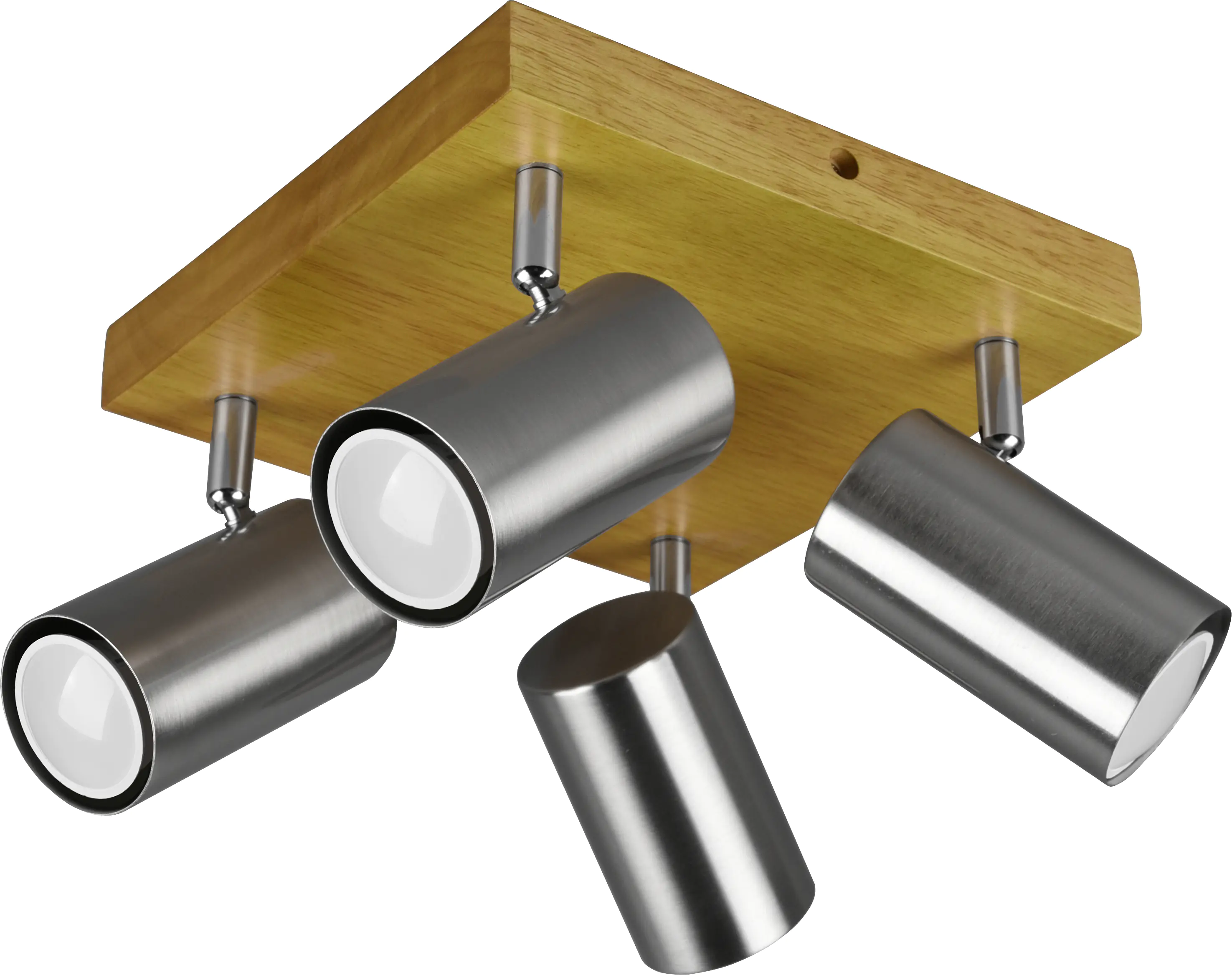 Trio Leuchten 4er Spot Marley GU10, nickel matt, holzfarbig