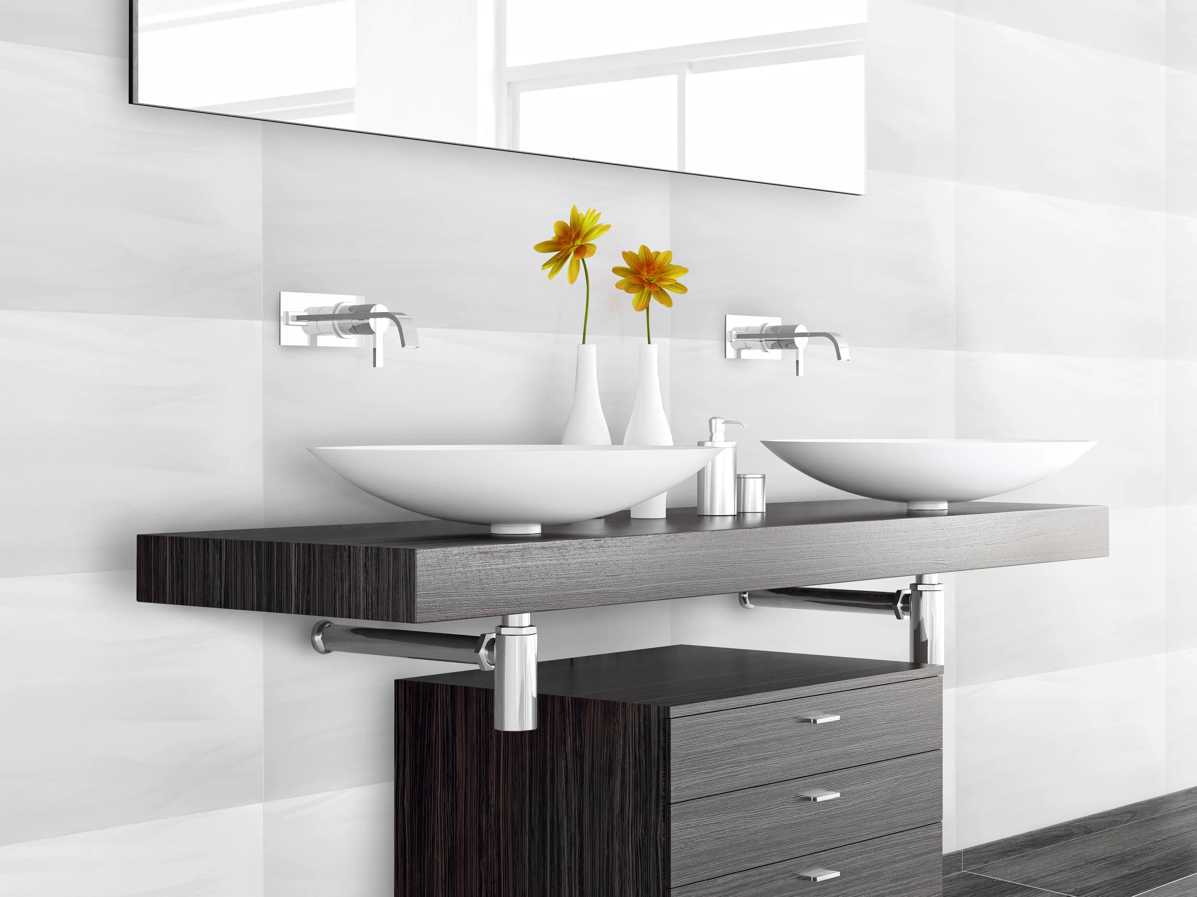 Wandfliese Wave 30 x 60 cm grau matt Wandfliese Wave 30 x 60 cm grau matt