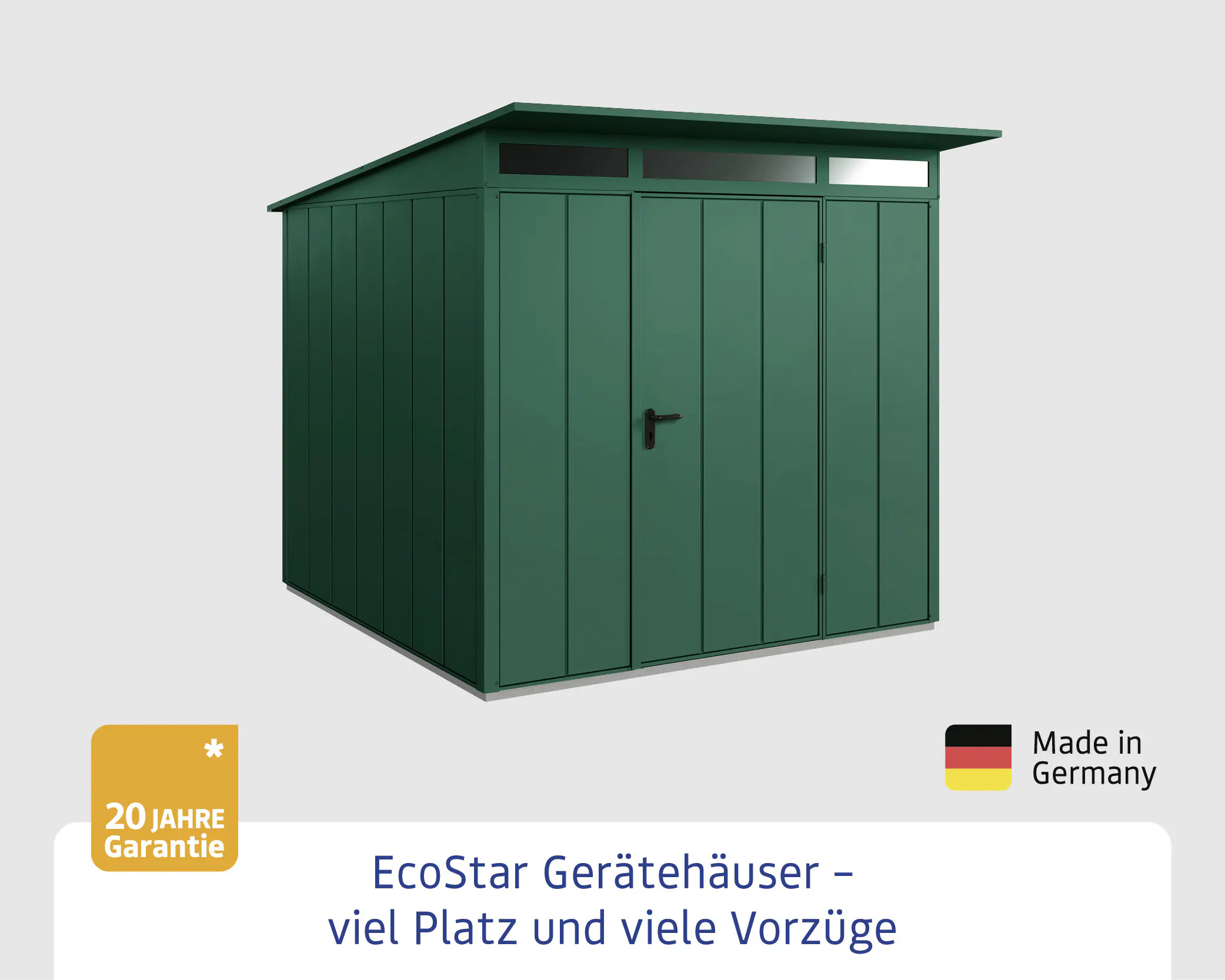 EcoStar Gerätehaus Elegant-P Typ 2 moosgrün 247,9 x 283,4 x 232,3 cm