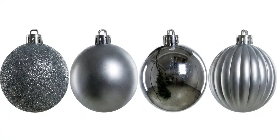 TrendLine Weihnachtskugeln bruchfest, langlebig Ø 5 - 8 cm silber 34 Stück