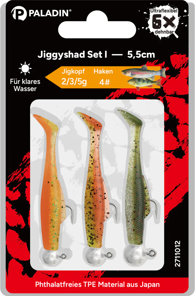 Paladin Angelköder Jiggyshad Set II 5,5 cm bunt