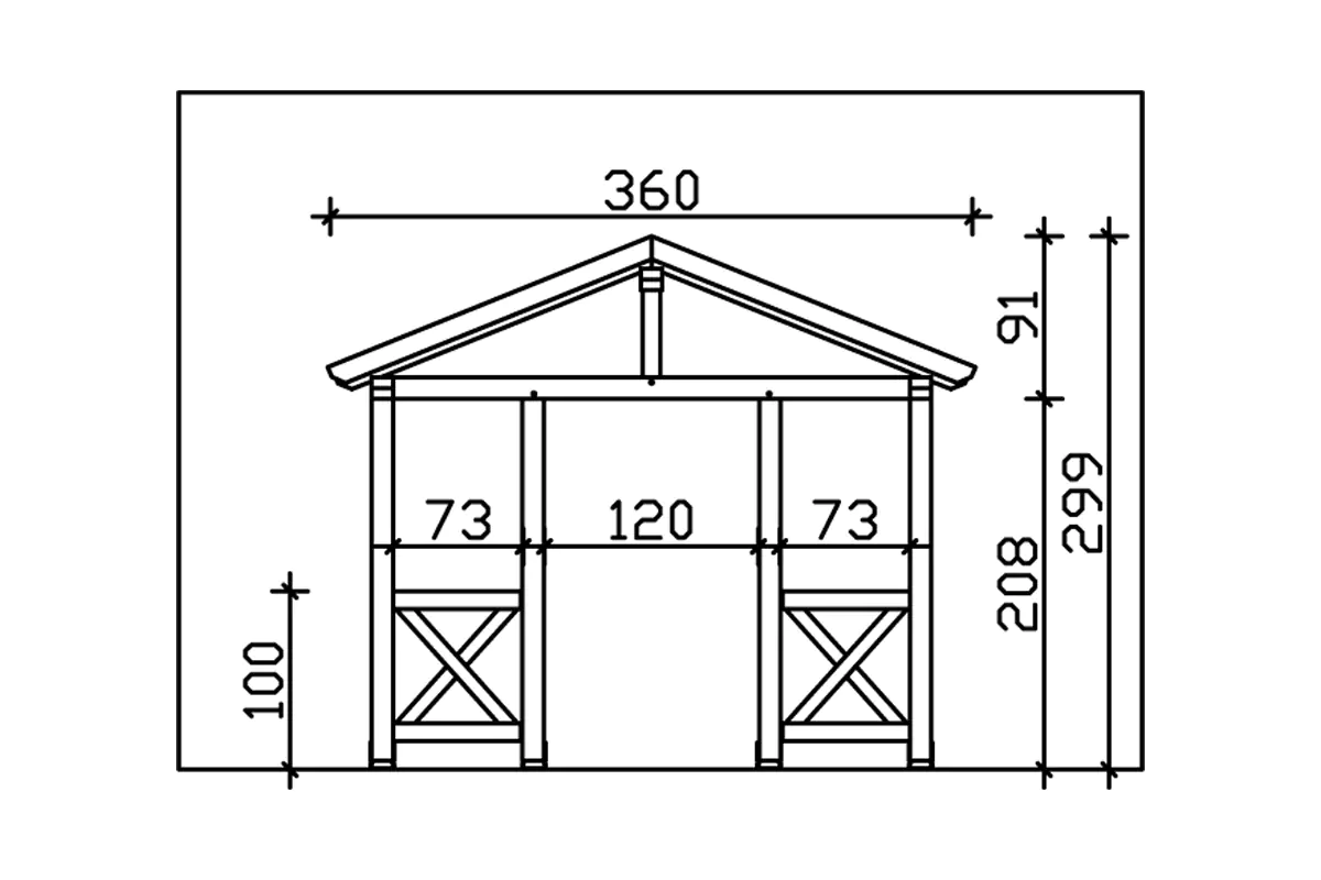 4018211029549_05 SKAN HOLZ Vordach Stralsund Typ 7 360 x 187 cm, lasiert in Schiefergrau