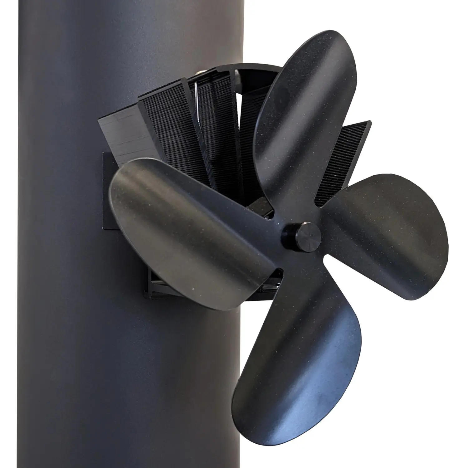 FireFix Ofenventilator 4-flg für das Rauchrohr magnetisch 16,5 x 15 cm schwarz